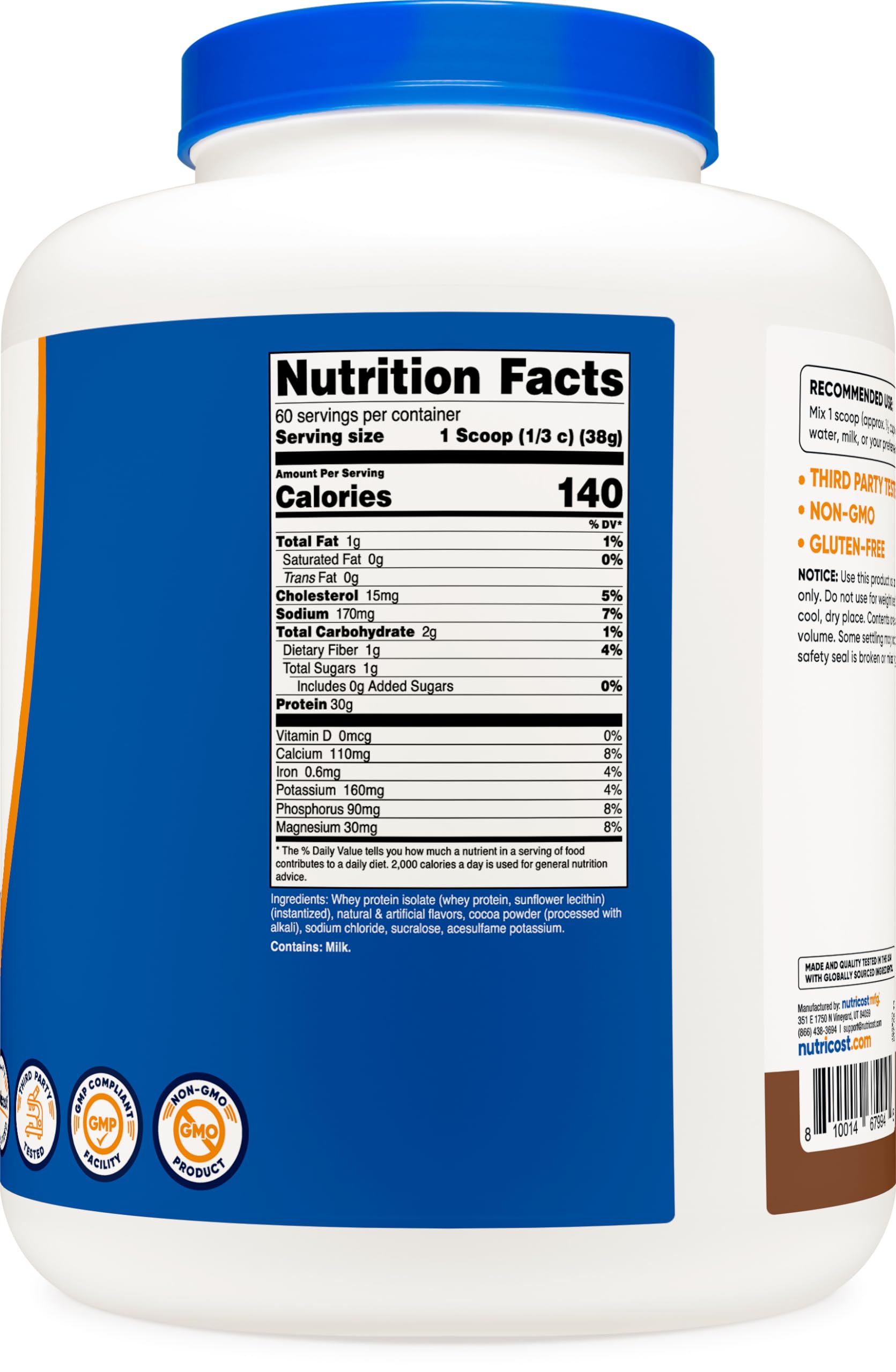 Foto 6 pulgar | Proteína En Polvo Nutricost Whey Protein Isolate Mocha 2.27 Kg - Venta Internacional.