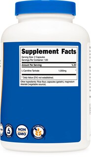 Foto 6 | Suplemento Nutricost De Tartrato De L-carnitina 500 Mg 240 Cápsulas - Venta Internacional.