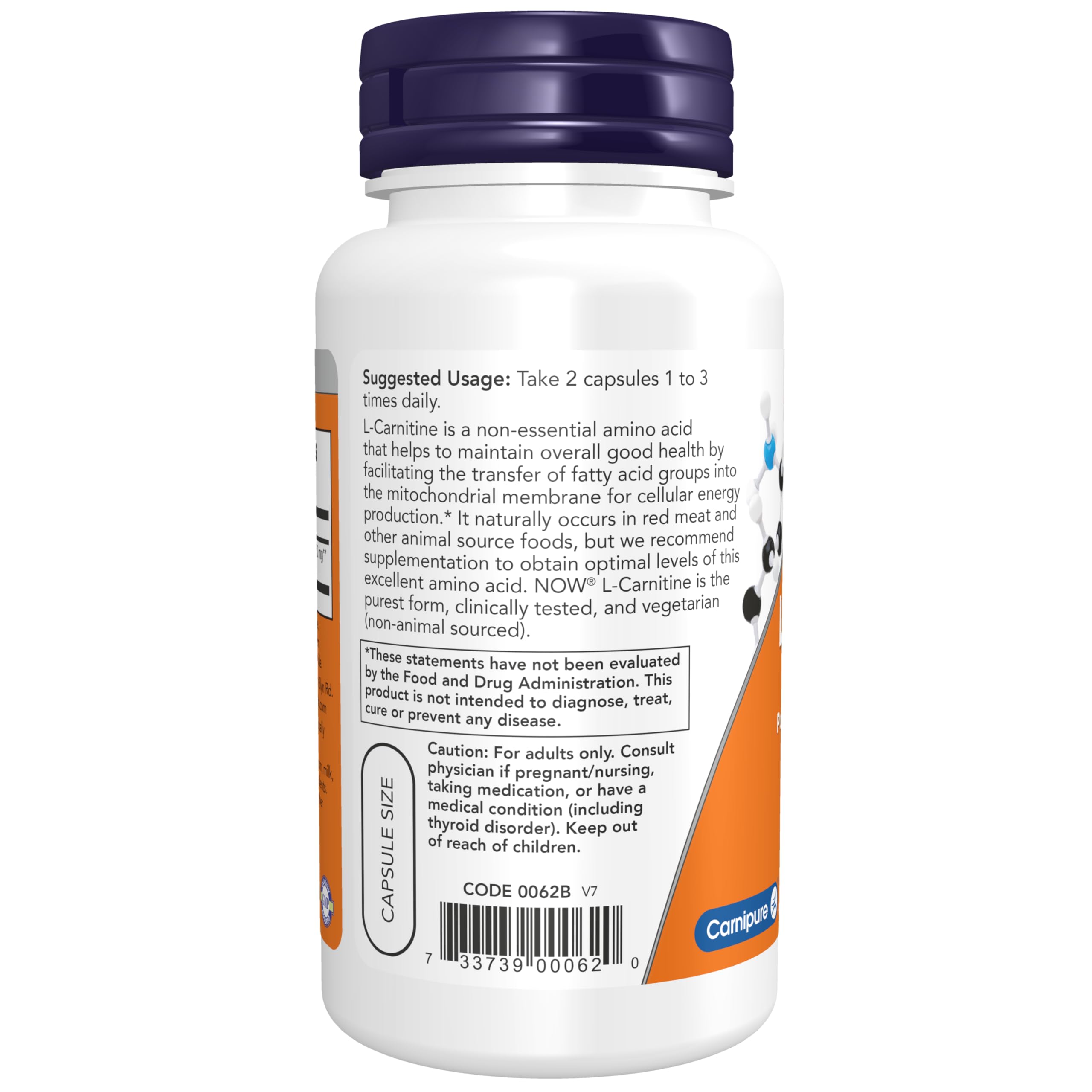 Foto 4 pulgar | Suplementos Now Foods L-carnitina 250 Mg De Aminoácidos 60 Cápsulas - Venta Internacional.