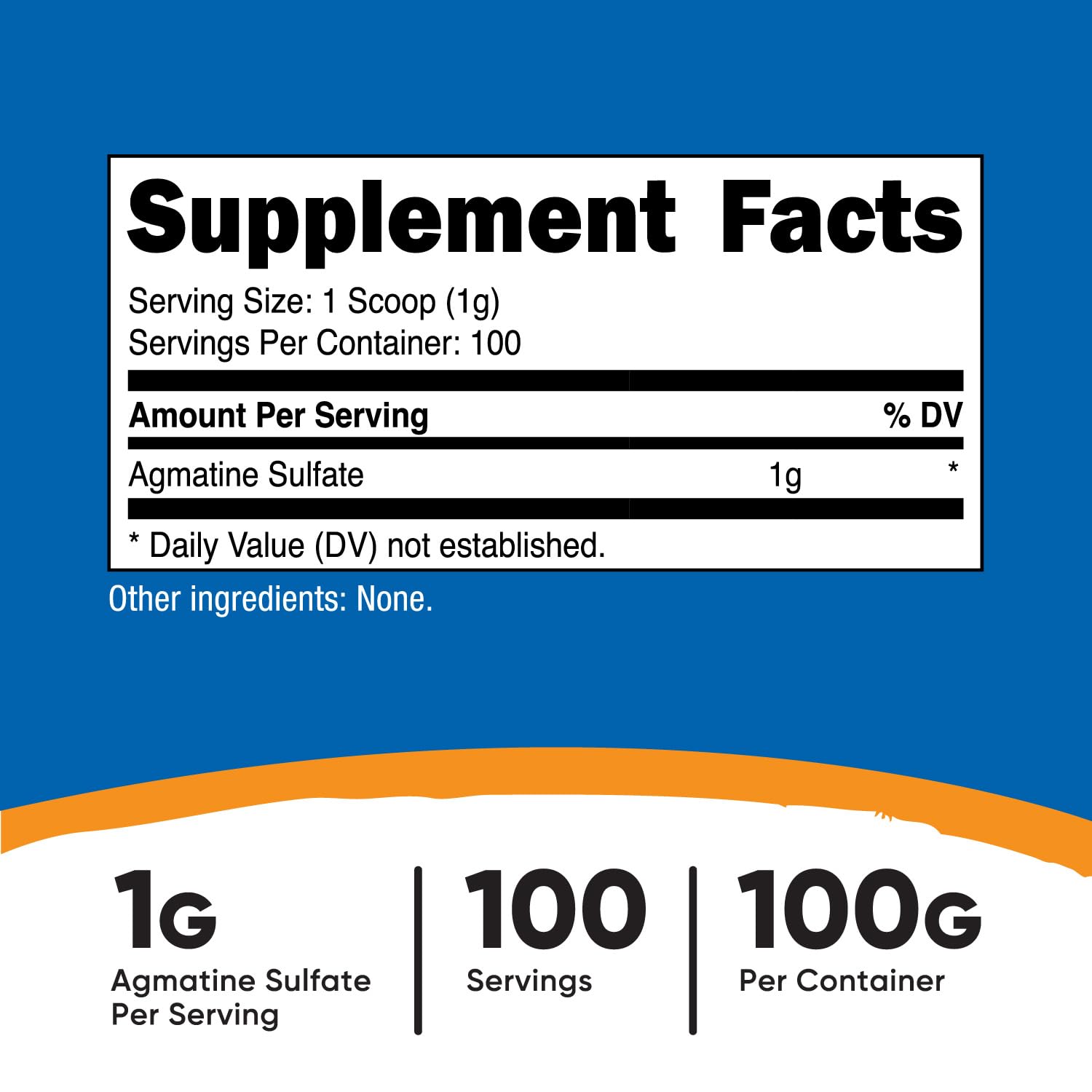 Foto 3 pulgar | Suplemento Nutricost De Sulfato De Agmatina, 100 G, En Polvo, 100 Porciones - Venta Internacional.