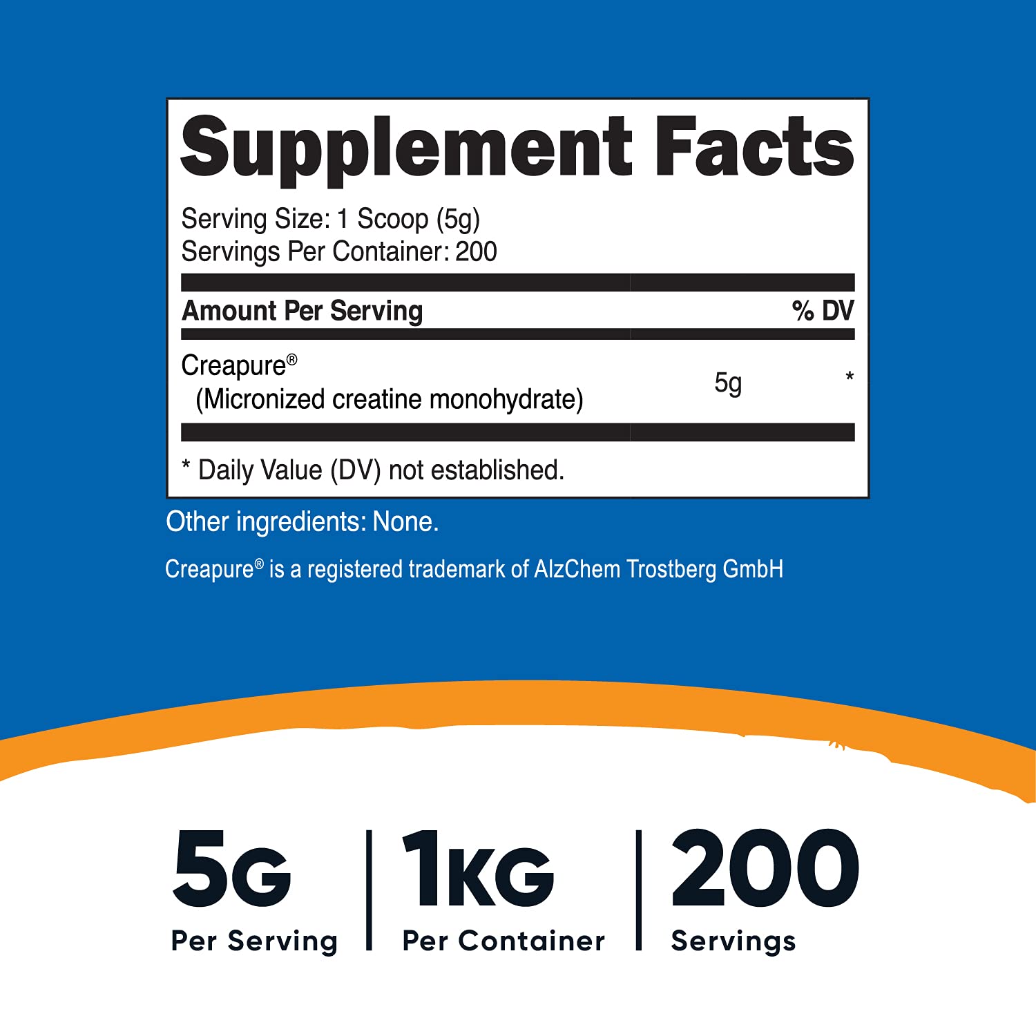 Foto 3 pulgar | Suplemento De Monohidrato De Creatina Creapure  De Nutricost, 1 Kg - Venta Internacional.