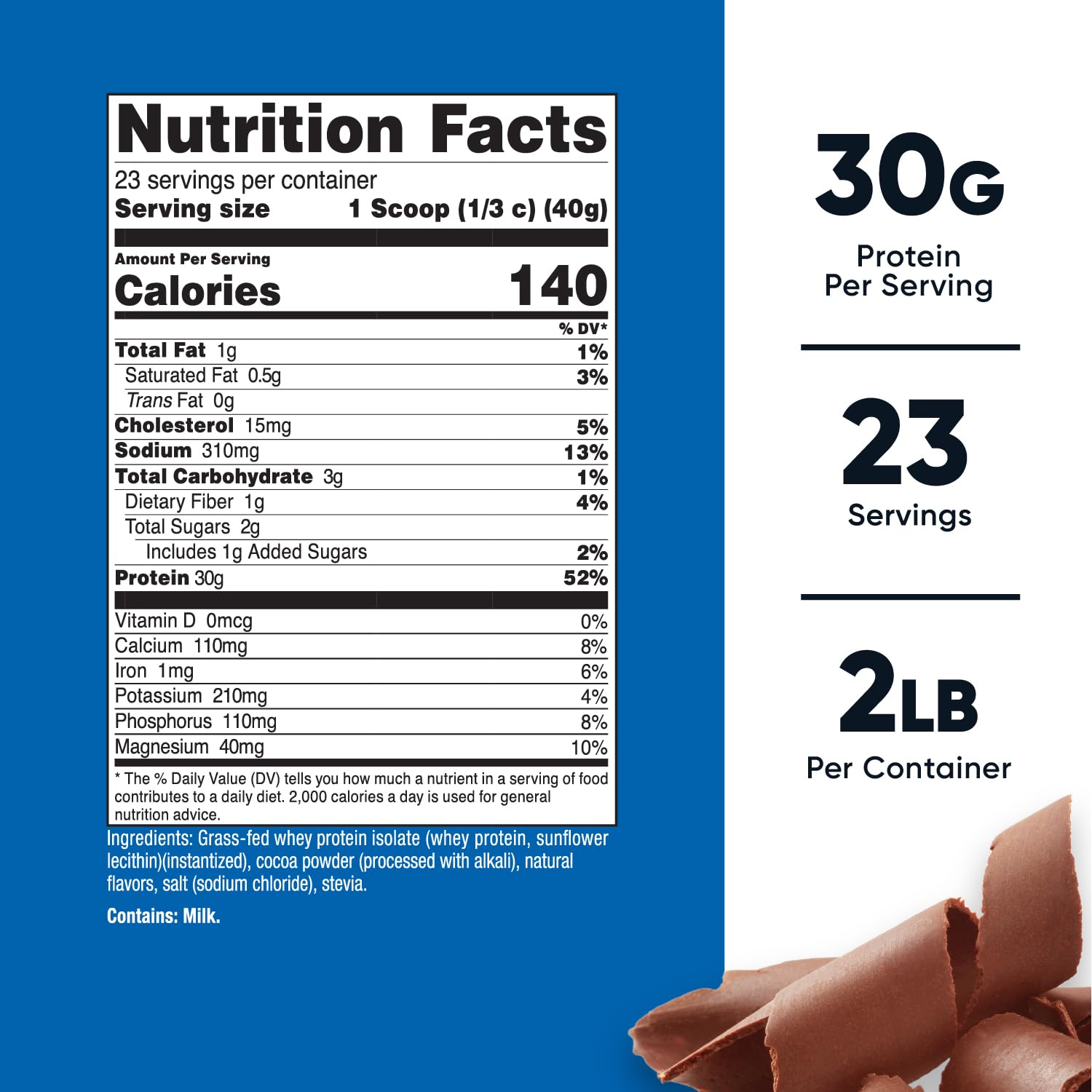 Foto 3 pulgar | Chocolate Alimentado Con Pasto Nutricost Aislado Con Proteína De Suero, 907 G - Venta Internacional.