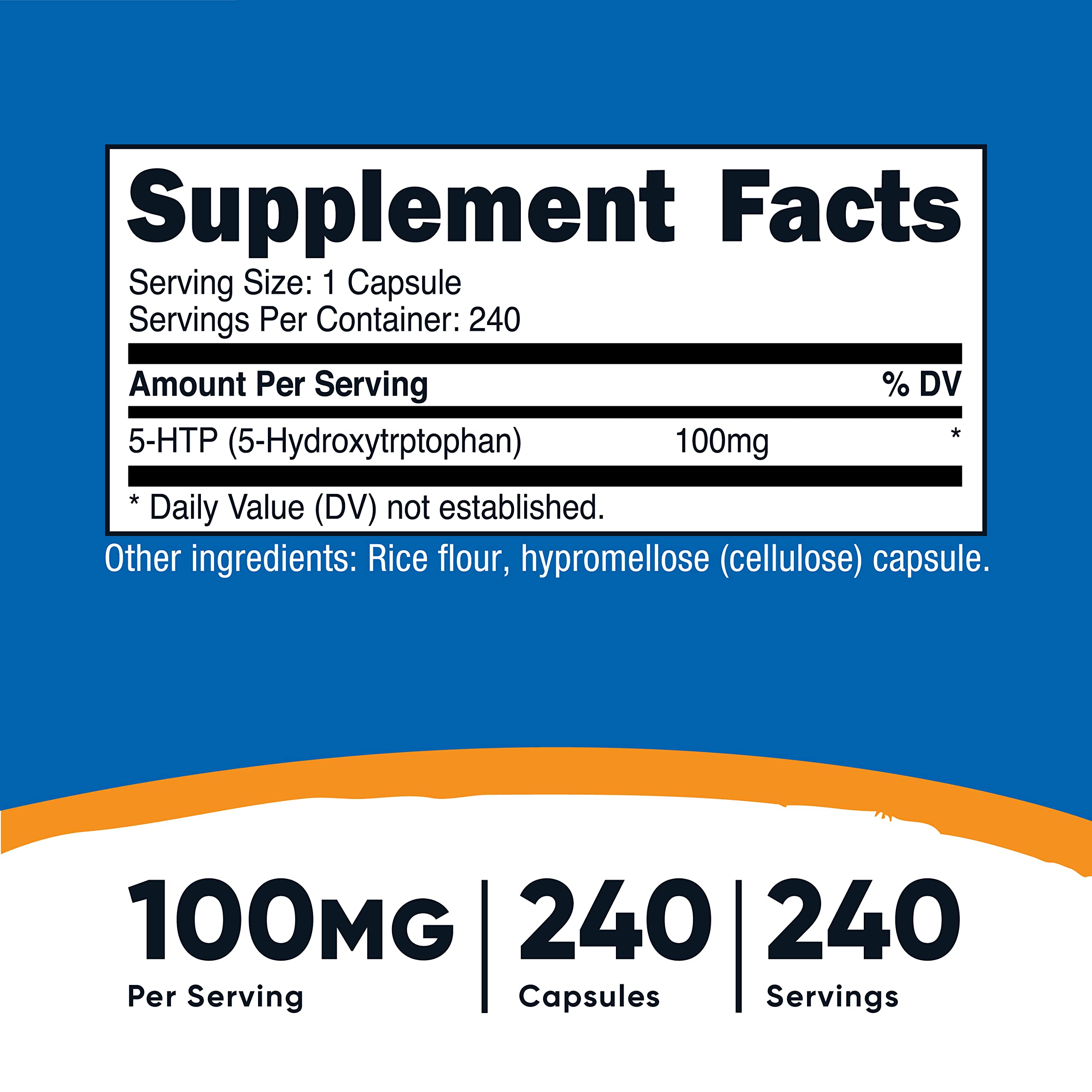 Foto 3 pulgar | Suplemento Nutricost 5-htp 100 Mg 240 Cápsulas Vegetarianas - Venta Internacional.