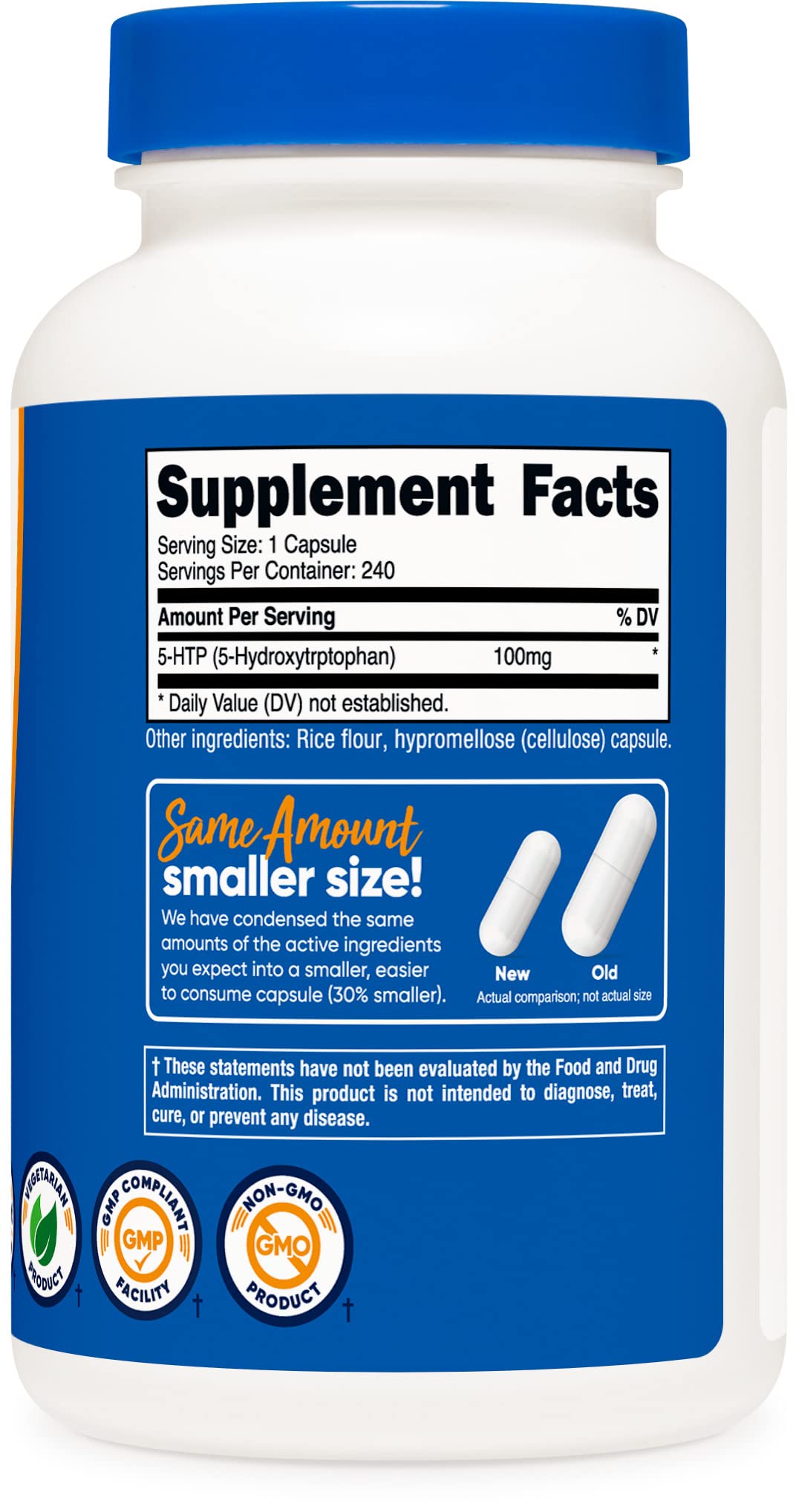 Foto 5 pulgar | Suplemento Nutricost 5-htp 100 Mg 240 Cápsulas Vegetarianas - Venta Internacional.