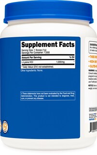 Foto 5 | Suplemento Nutricost L-lisina En Polvo, 1 Kg, L-lisina Pura - Venta Internacional.