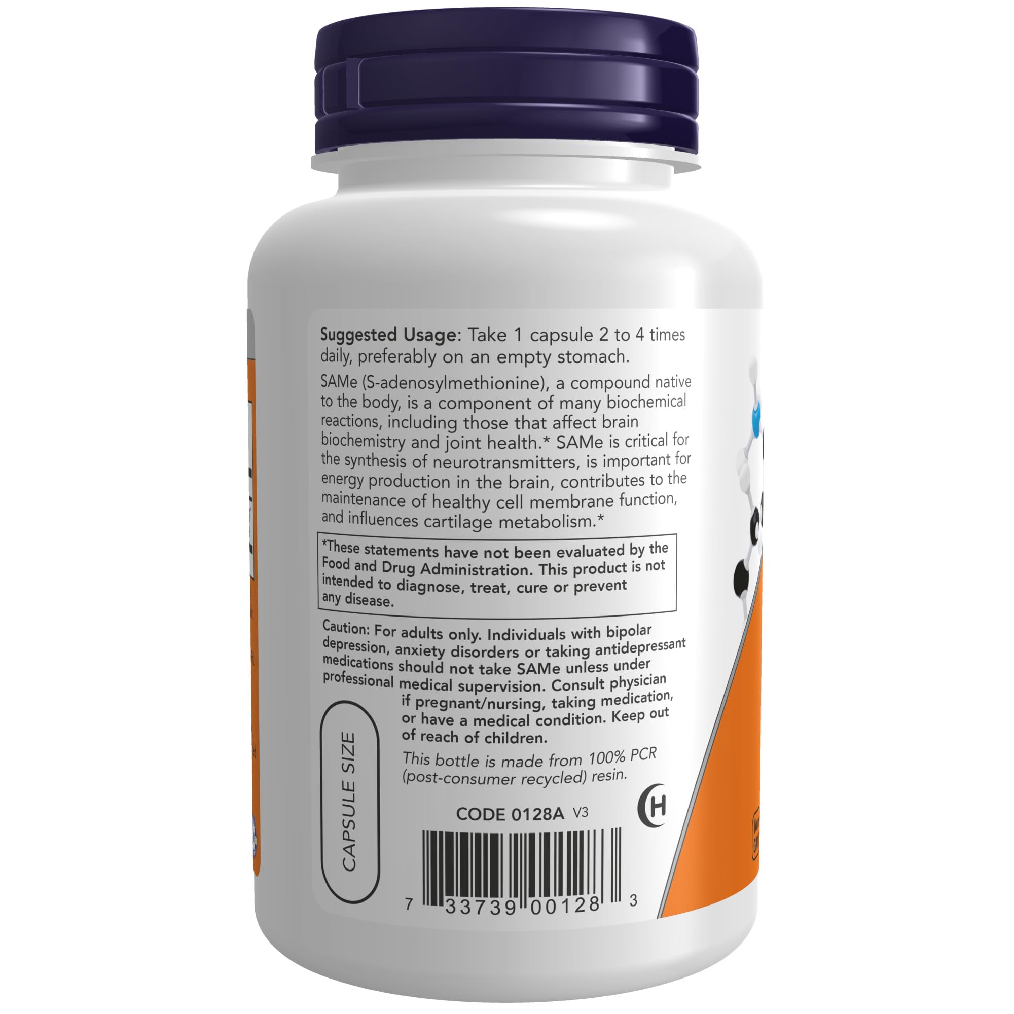 Foto 4 pulgar | Suplemento Now Foods Same (s-adenosil-l-metionina) 200 Mg 120 Cápsulas - Venta Internacional.