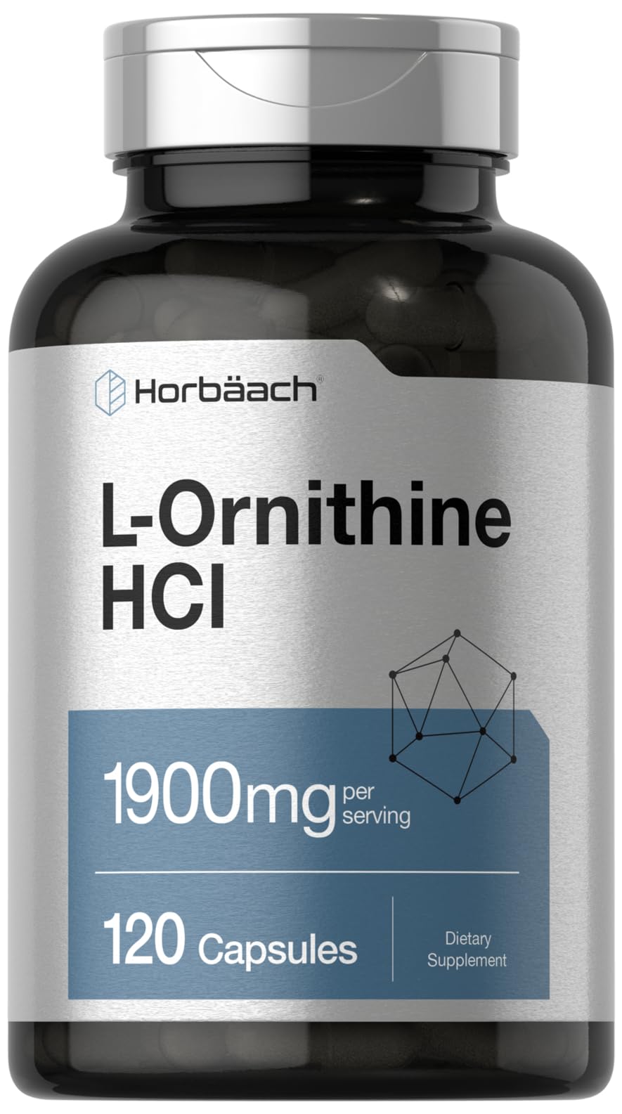Foto 2 pulgar | Suplemento Horbaach L-ornitina Hcl 1900 Mg 120 Cápsulas - Venta Internacional.