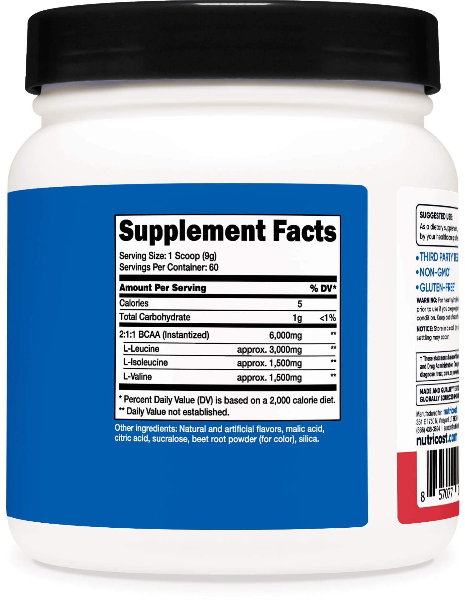 Foto 6 pulgar | Bcaa En Polvo Nutricost Sabor Fresa Y Kiwi 60 Porciones - Venta Internacional.