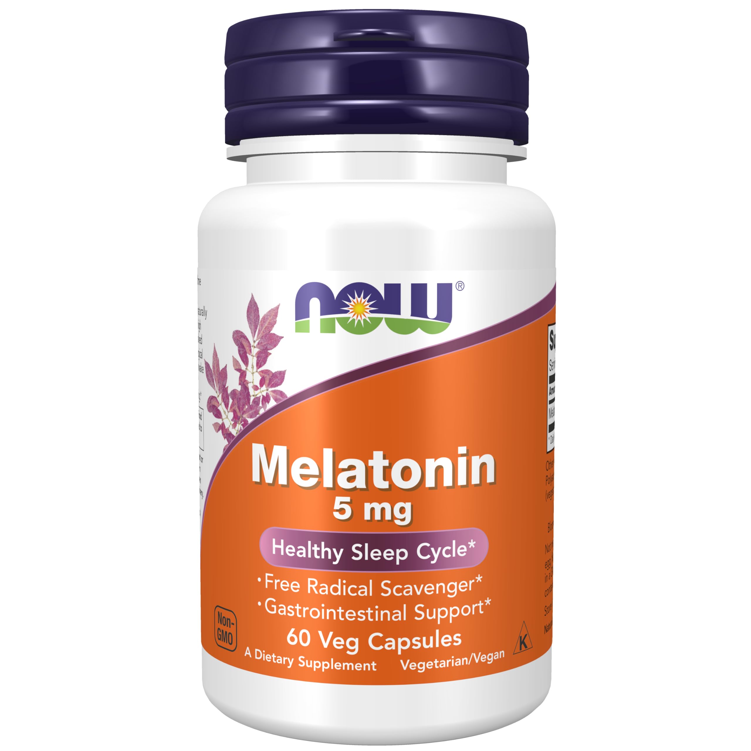 Foto 1 | Melatonina De Supplements Now Foods, 5 Mg, 60 Cápsulas Vegetarianas - Venta Internacional.