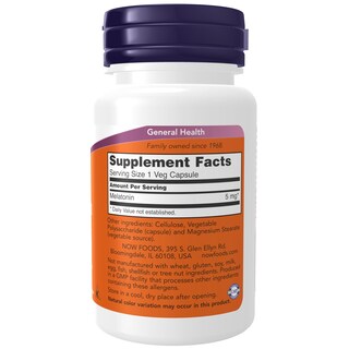 Foto 2 | Melatonina De Supplements Now Foods, 5 Mg, 60 Cápsulas Vegetarianas - Venta Internacional.