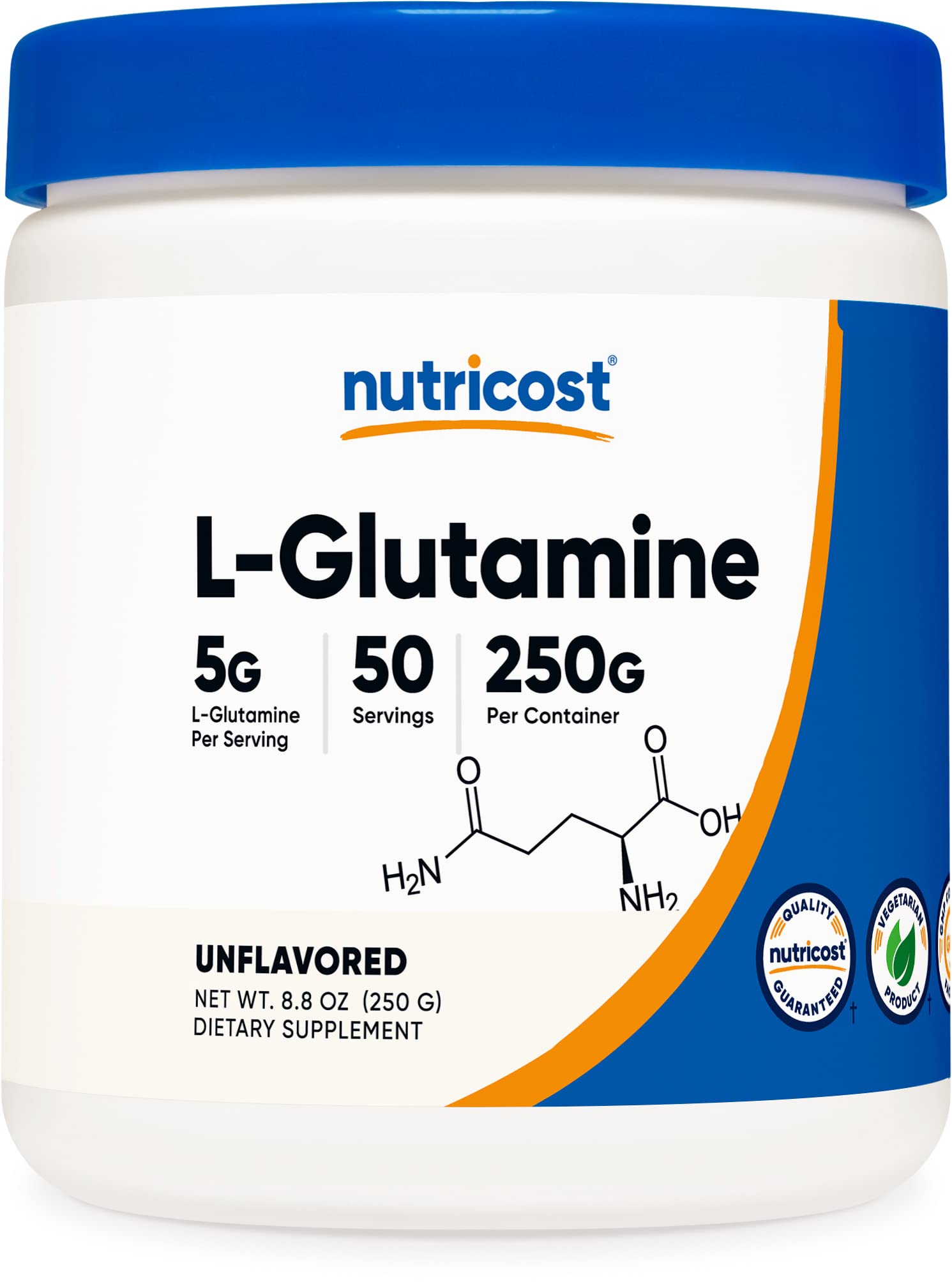 Foto 2 pulgar | Suplemento Nutricost L-glutamina En Polvo 250 G Vegano - Venta Internacional.