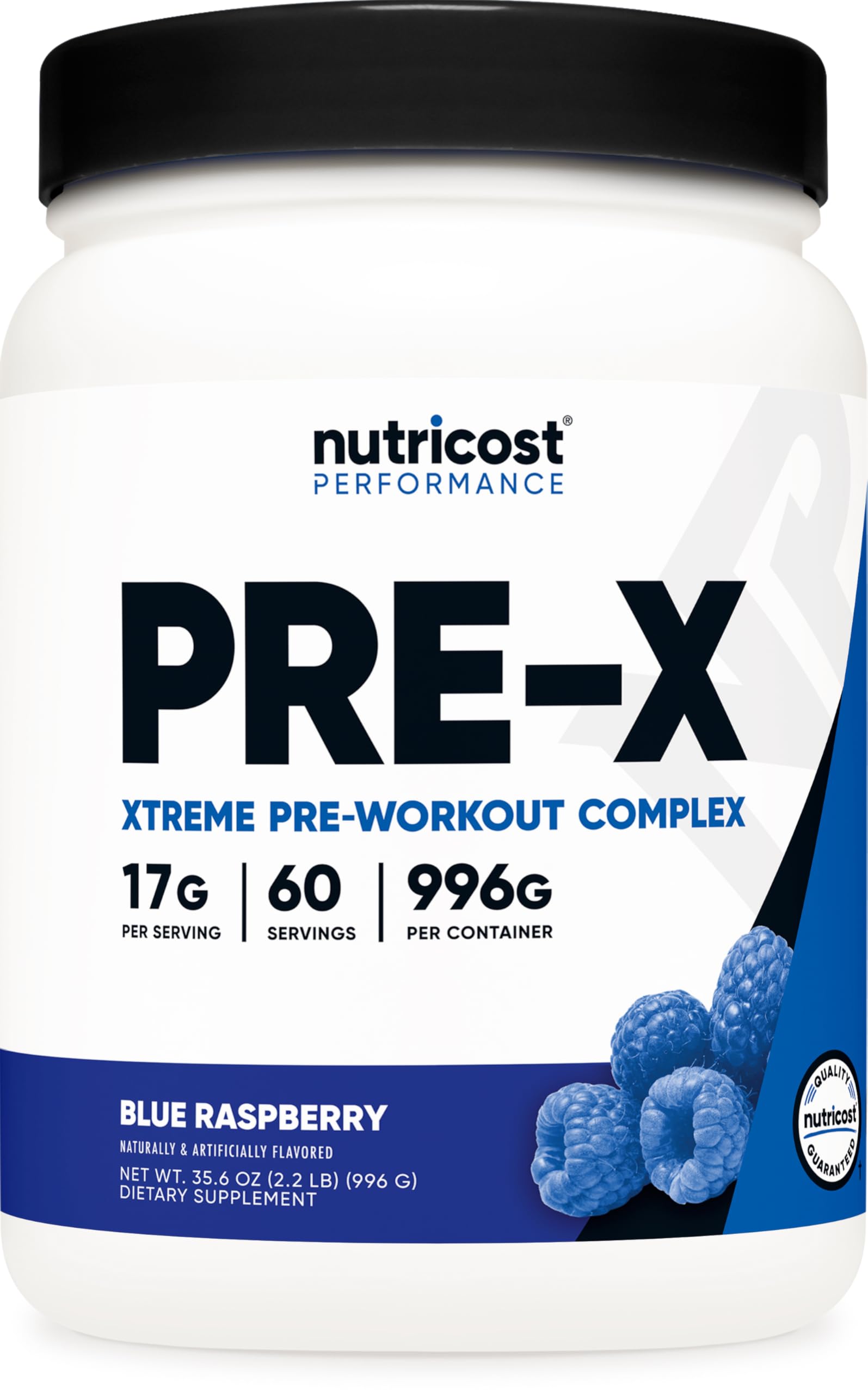 Foto 2 pulgar | Polvo Pre-entrenamiento Nutricost Pre-x Xtreme Blue Raspberry 60s - Venta Internacional.