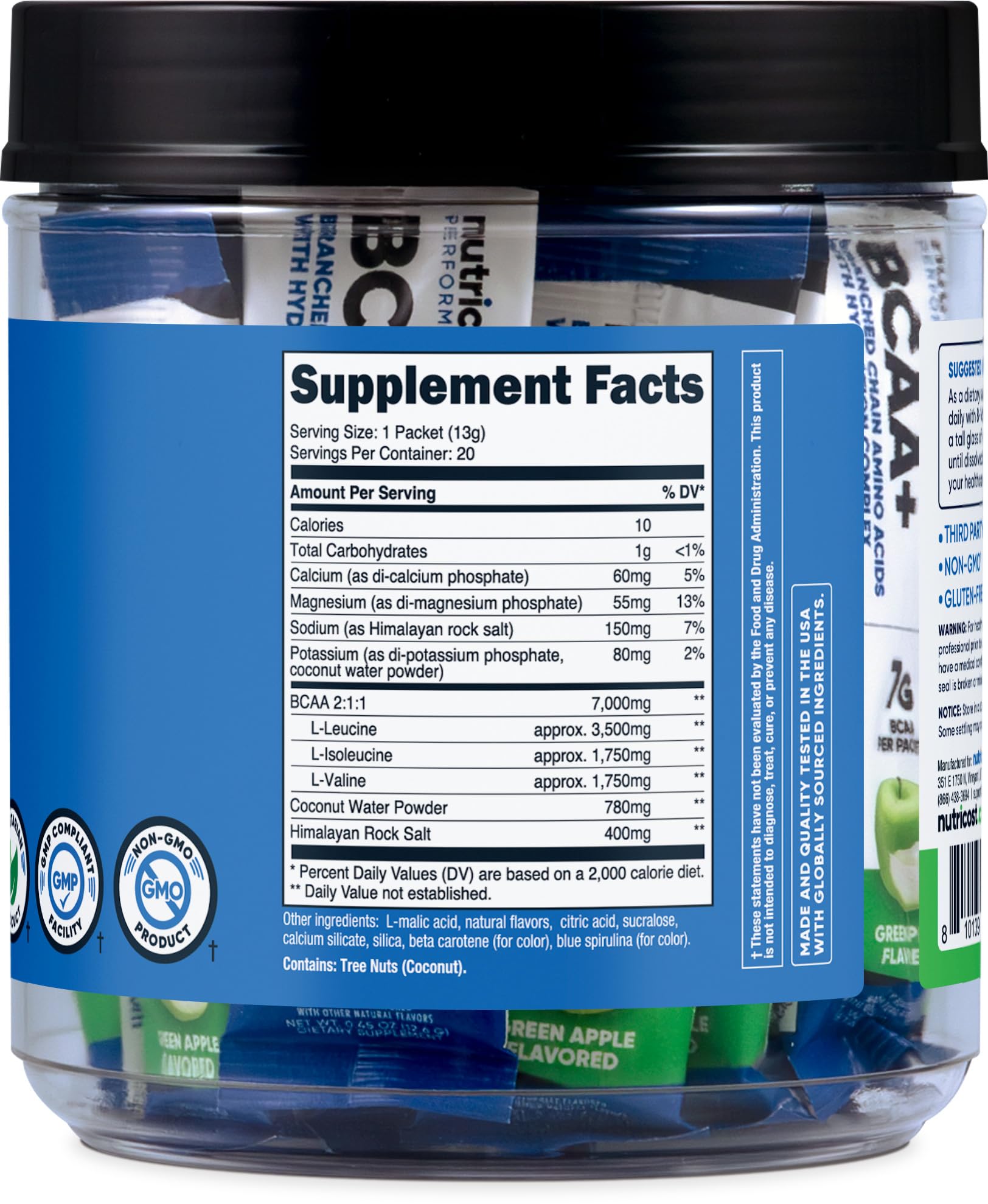 Foto 6 pulgar | Suplemento Nutricost Bcaa+ Hydration Con Sabor A Manzana Verde - Venta Internacional.