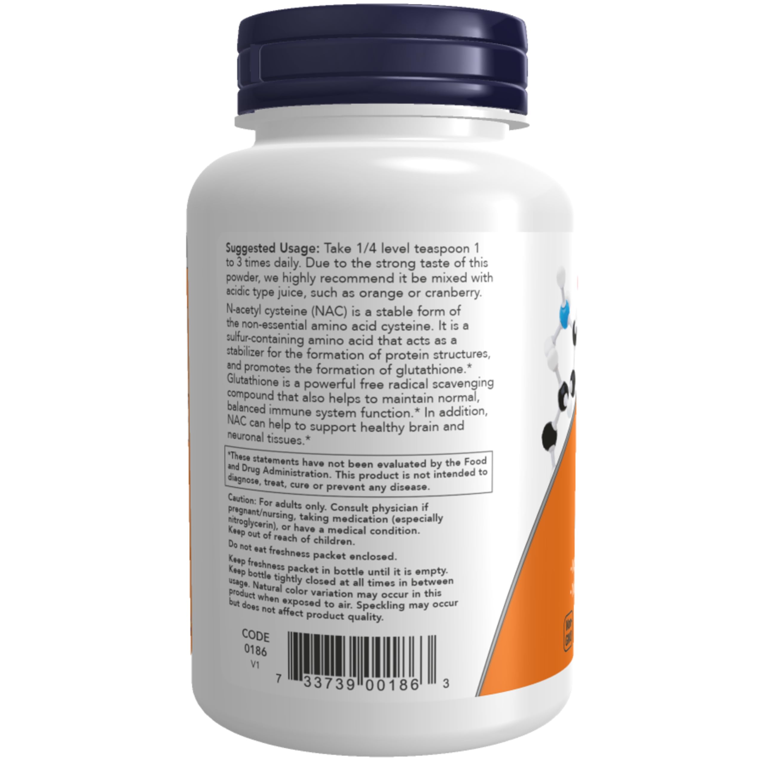 Foto 4 pulgar | Suplemento Now Nac Pure Powder 120 Ml - Venta Internacional.