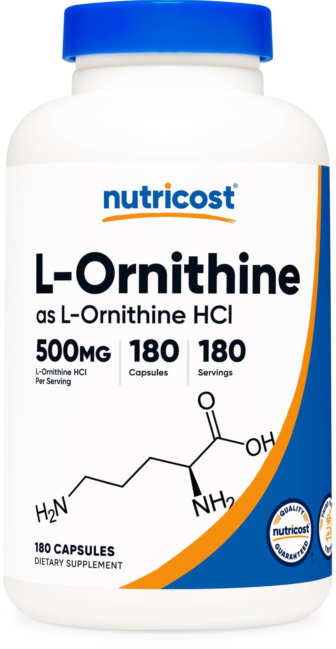 Foto 2 pulgar | Suplemento Nutricost L-ornitina 500 Mg 180 Cápsulas - Venta Internacional.
