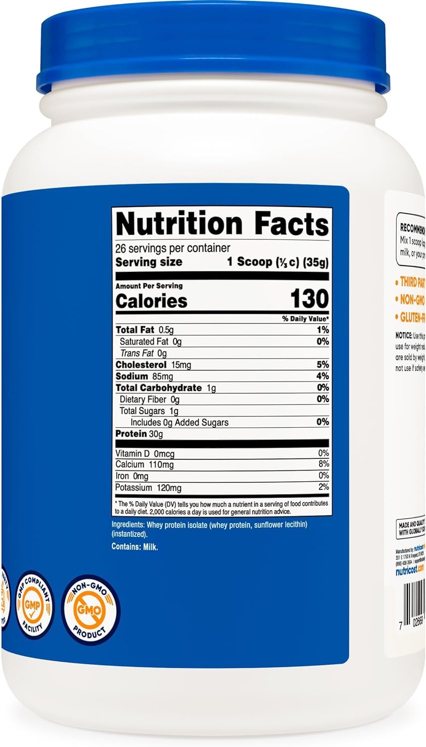 Foto 6 pulgar | Proteína En Polvo Nutricost Whey Protein Isolate 907 G - Venta Internacional.