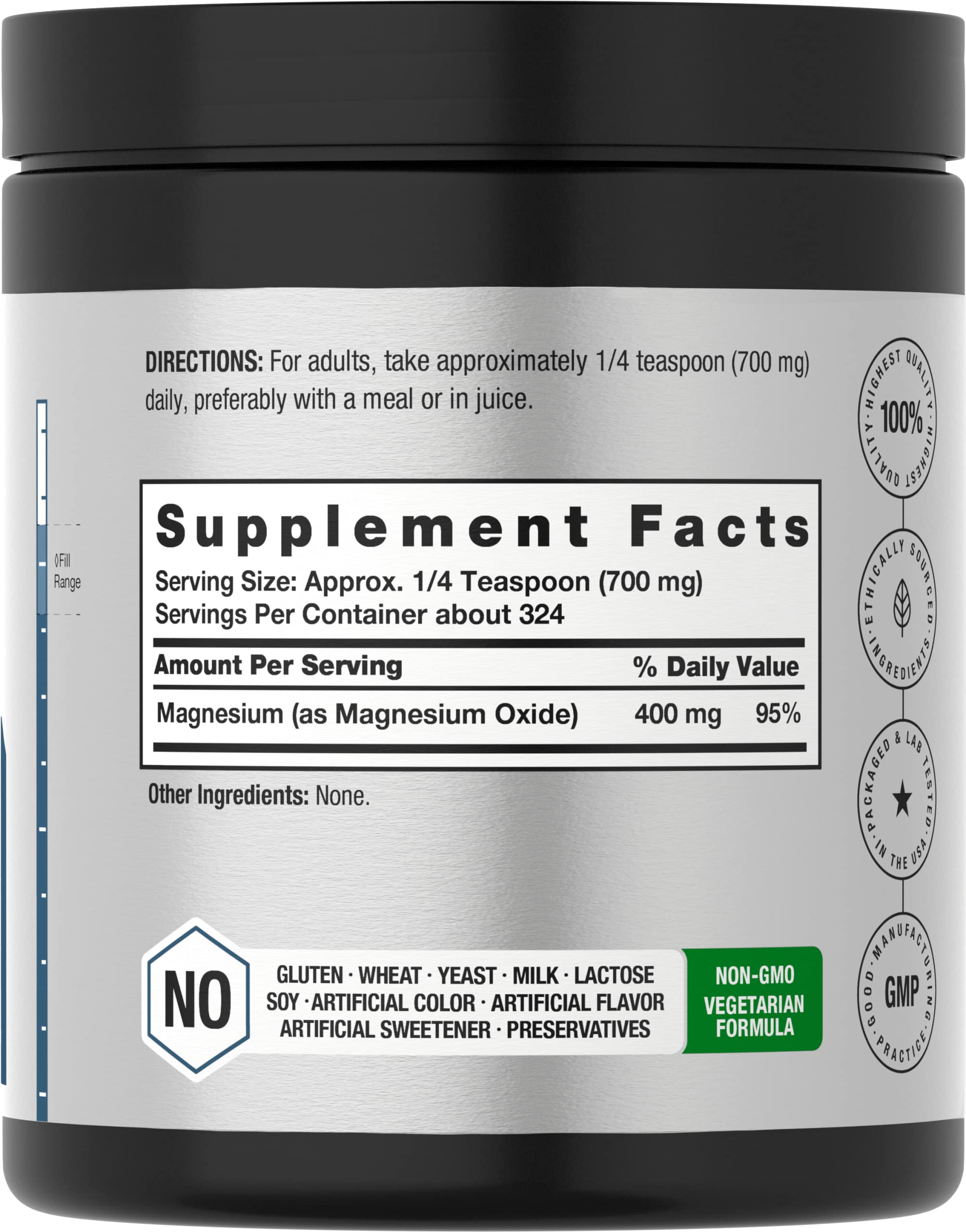 Foto 3 pulgar | Suplemento Horbäach De Óxido De Magnesio En Polvo 400 Mg 227 G - Venta Internacional.