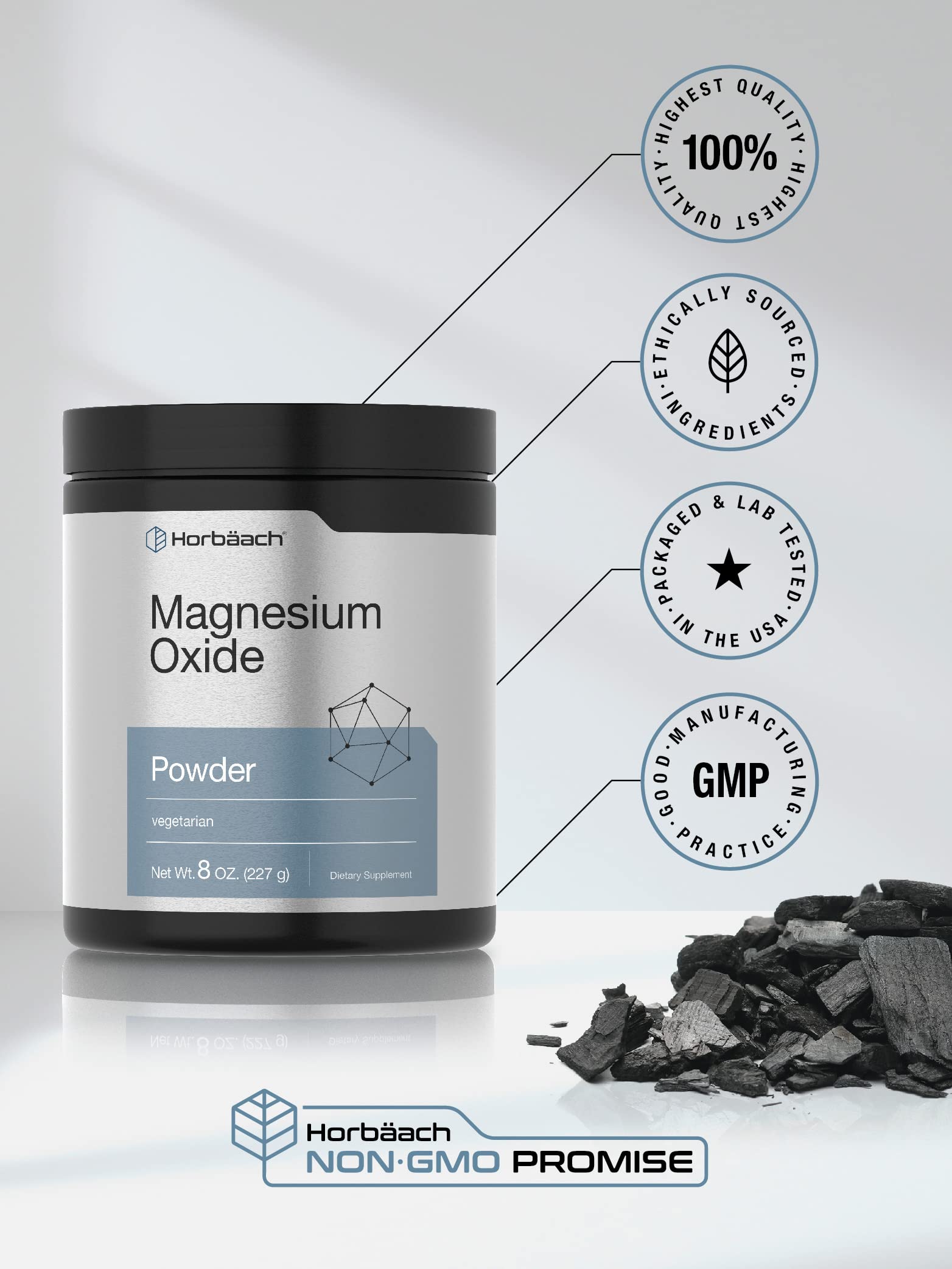 Foto 6 pulgar | Suplemento Horbäach De Óxido De Magnesio En Polvo 400 Mg 227 G - Venta Internacional.