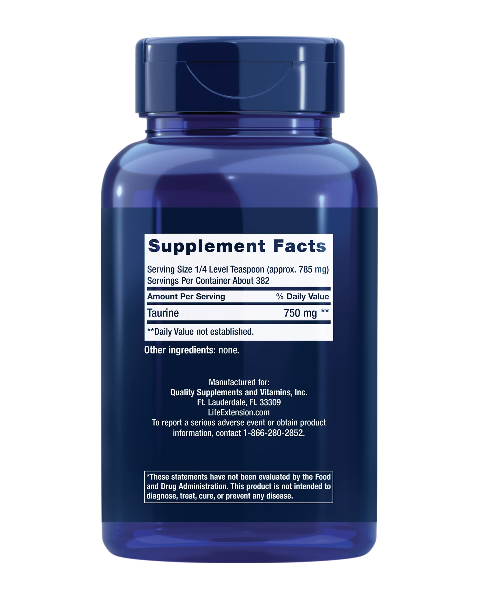 Foto 2 | Taurina En Polvo Supplement Life Extension 300 G - Venta Internacional.