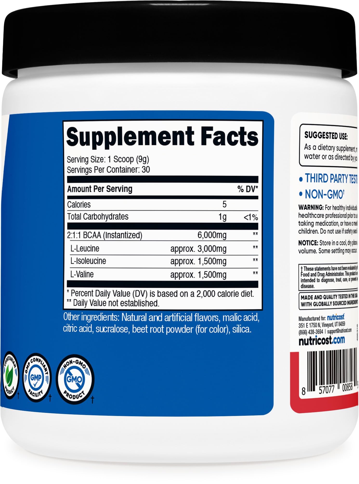 Foto 6 pulgar | Bcaa En Polvo Nutricost Fresa Y Kiwi 30 Porciones - Venta Internacional.