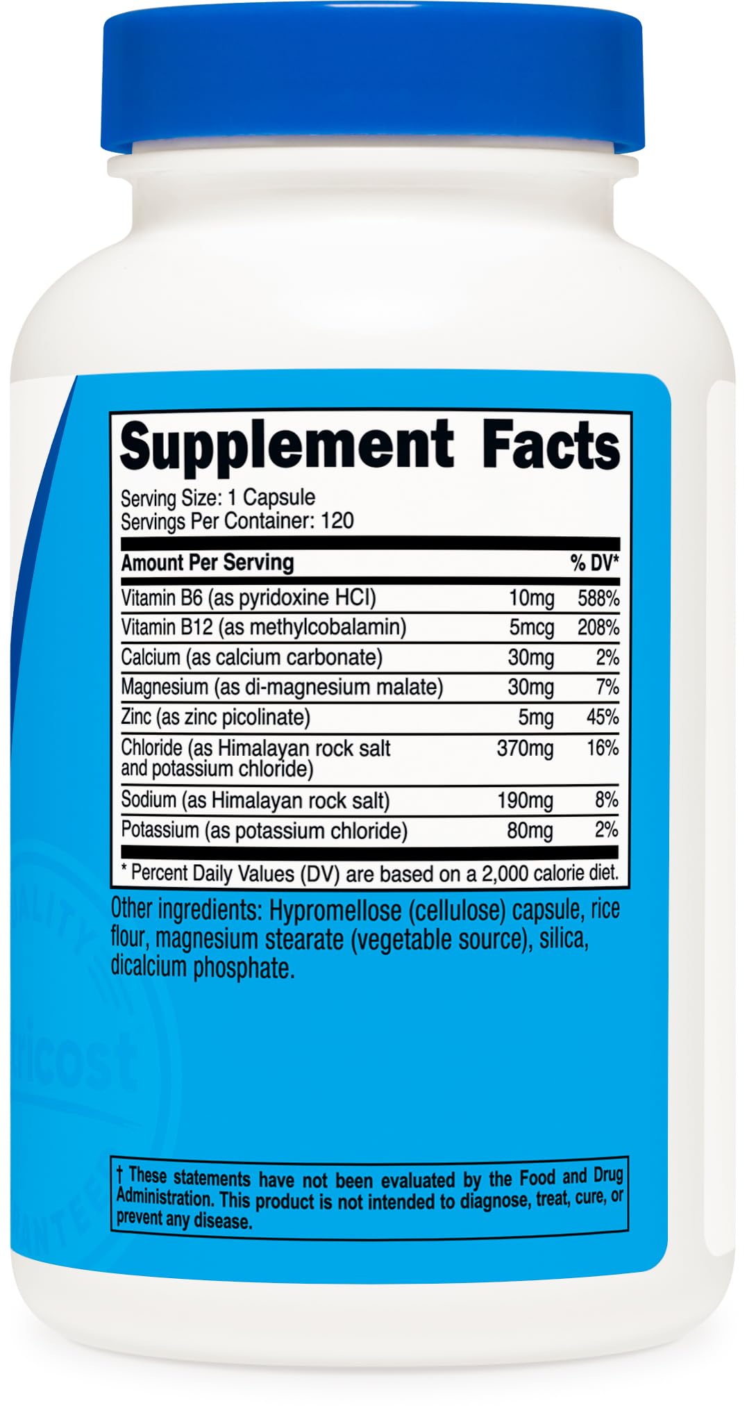 Foto 6 pulgar | Suplemento Nutricost Electrolyte Complex 120 Cápsulas - Venta Internacional.