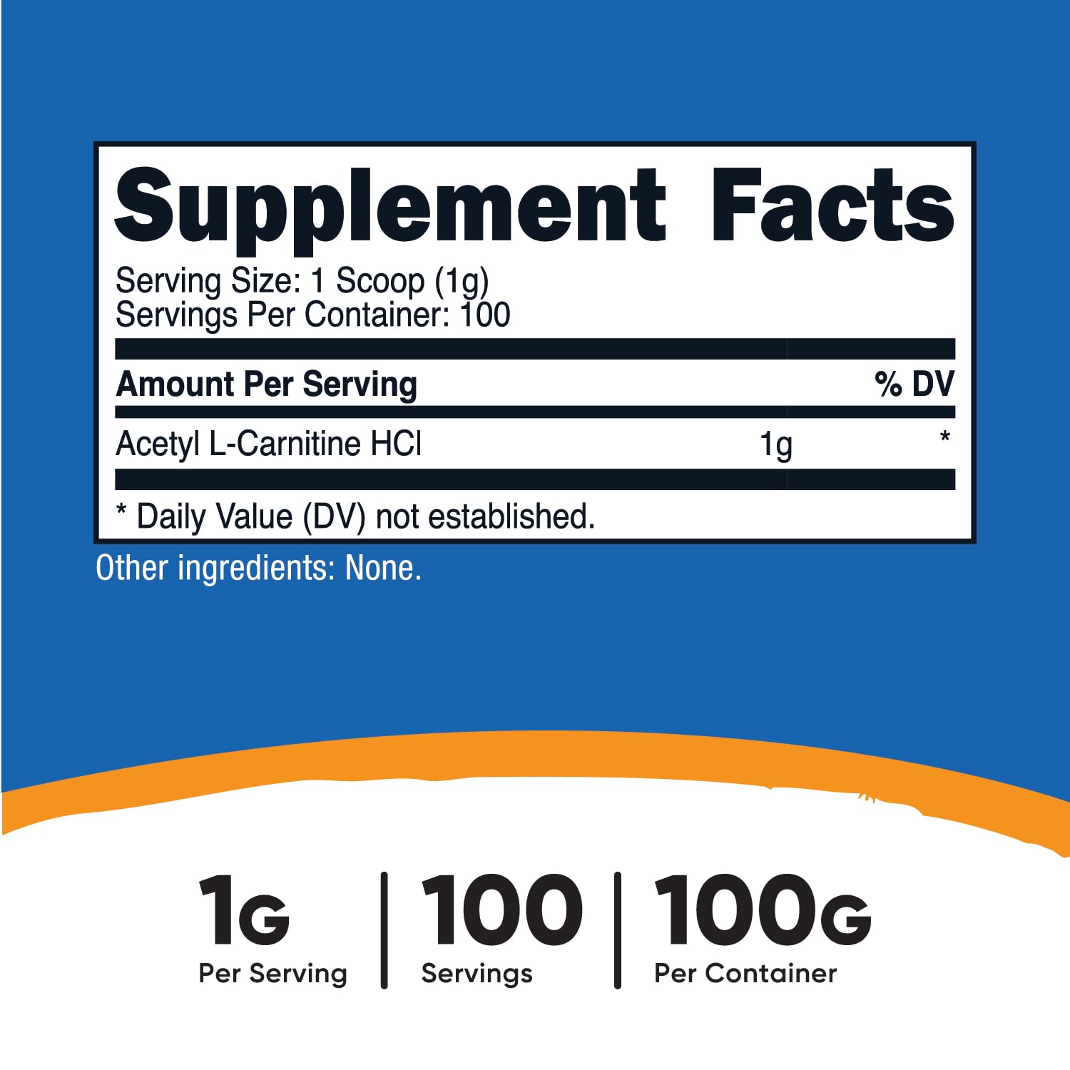 Foto 3 pulgar | Suplemento Nutricost Acetil L-carnitina Hci 100 G Sin Ogm - Venta Internacional.