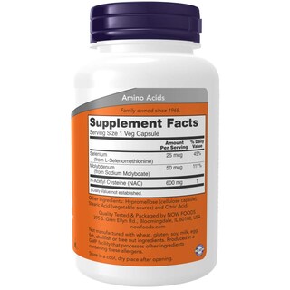 Foto 3 | Suplemento Now Foods: Nac-acetil Cisteína, 600 Mg, 250 Cápsulas - Venta Internacional.