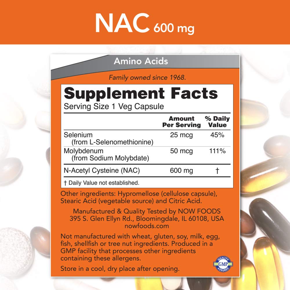 Foto 5 | Suplemento Now Foods: Nac-acetil Cisteína, 600 Mg, 250 Cápsulas - Venta Internacional.