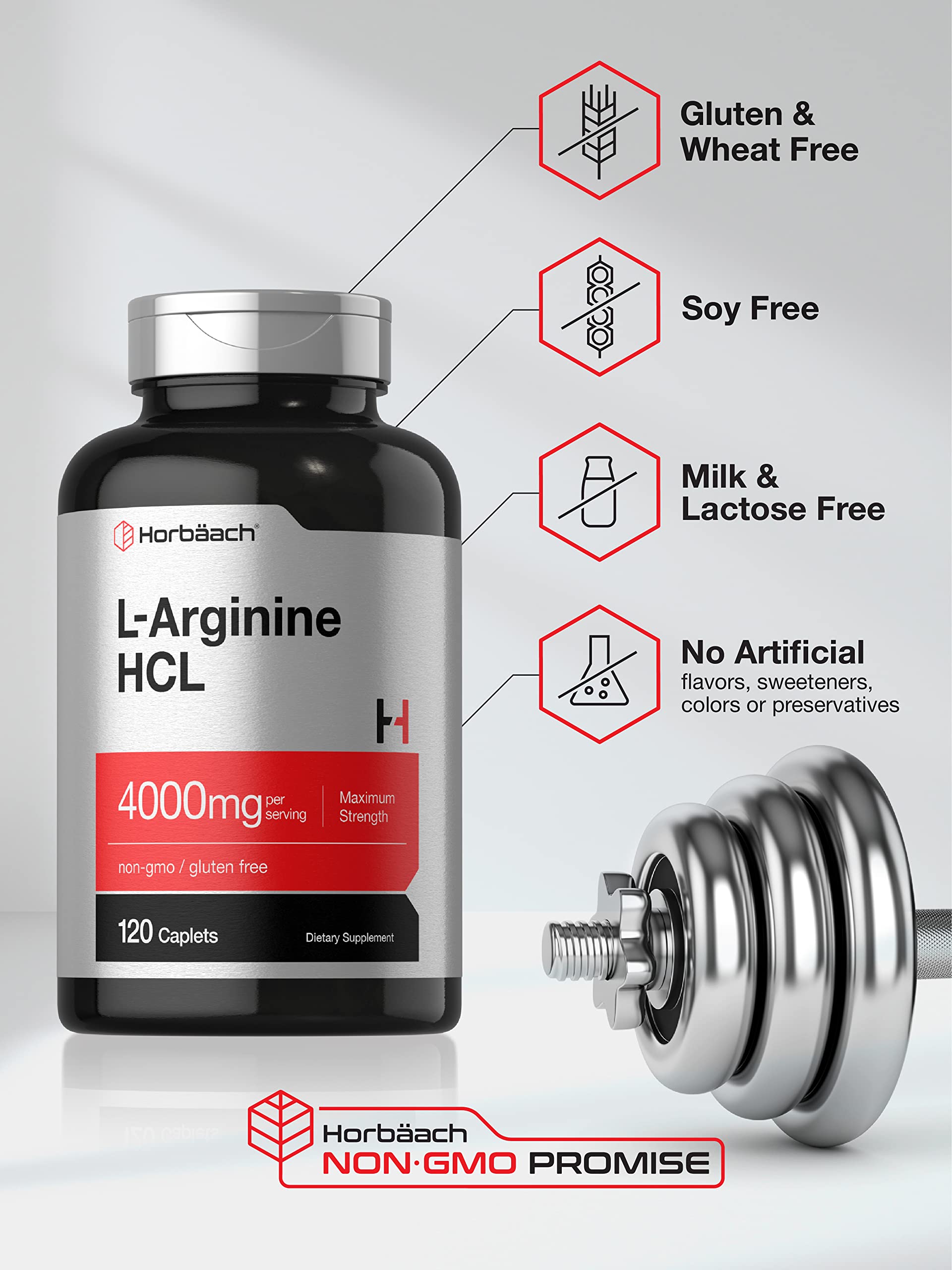 Foto 4 | Suplemento Horbäach L-arginina 4000 Mg 120 Cápsulas - Venta Internacional.