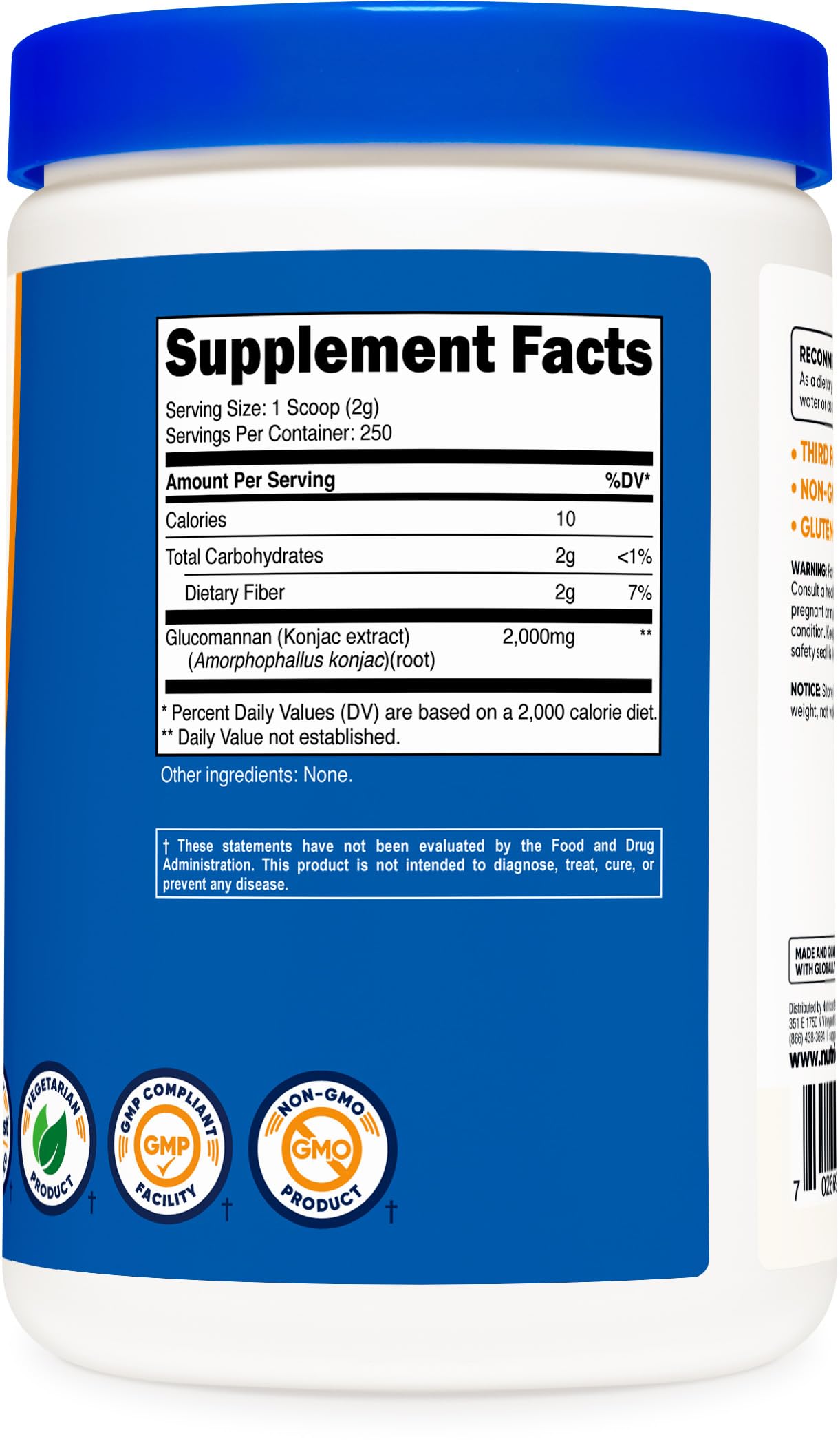 Foto 6 pulgar | Suplemento Nutricost Glucomanano En Polvo 500 G - Venta Internacional.