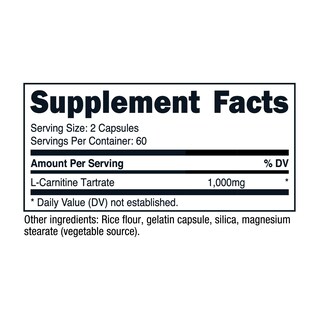 Foto 7 | Suplemento Nutricost De Tartrato De L-carnitina 1000 Mg 120 Cápsulas - Venta Internacional.