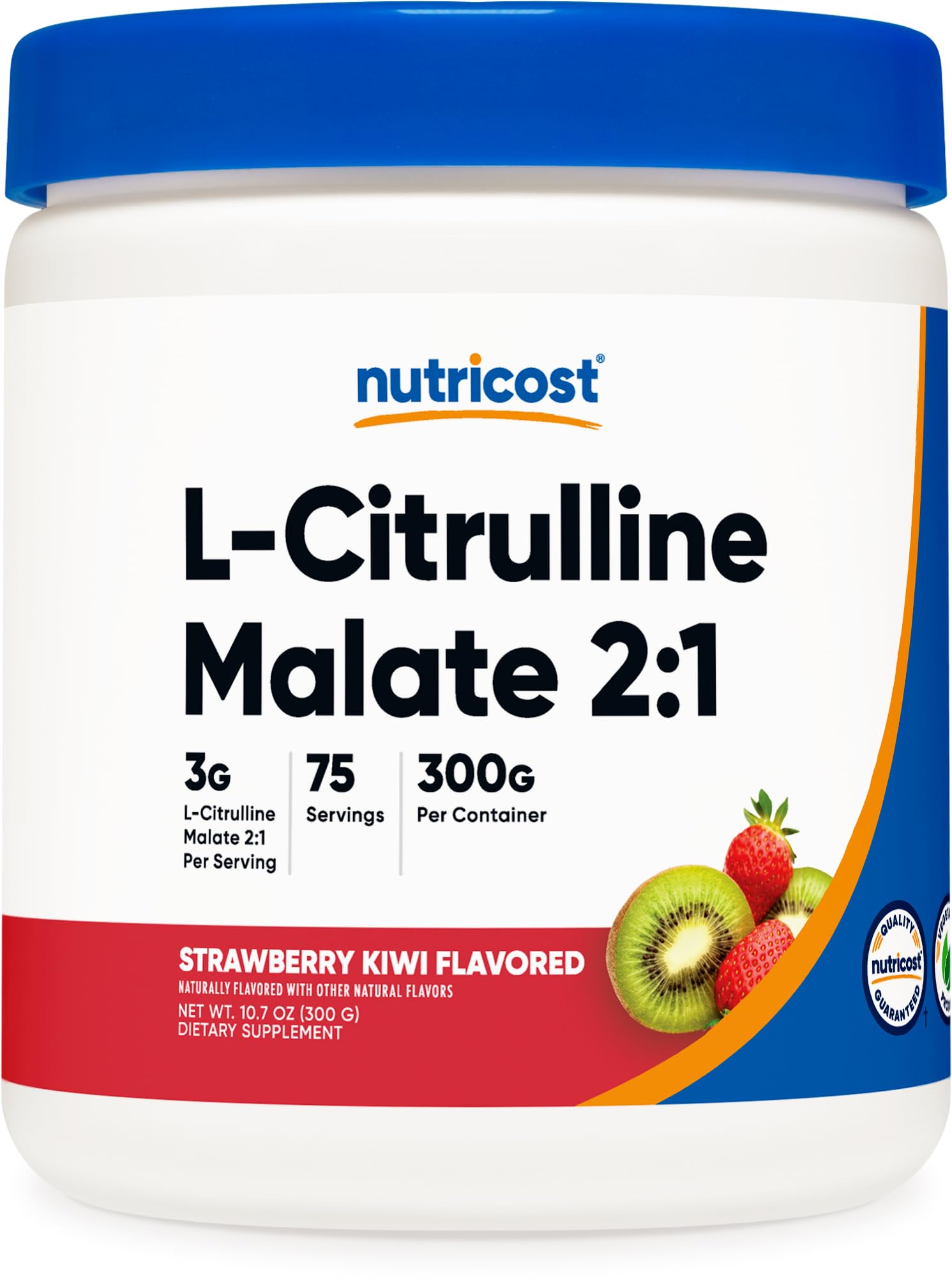 Foto 2 pulgar | Suplemento Nutricost L-citrulina Malato 2:1 300 G De Fresa Y Kiwi - Venta Internacional.