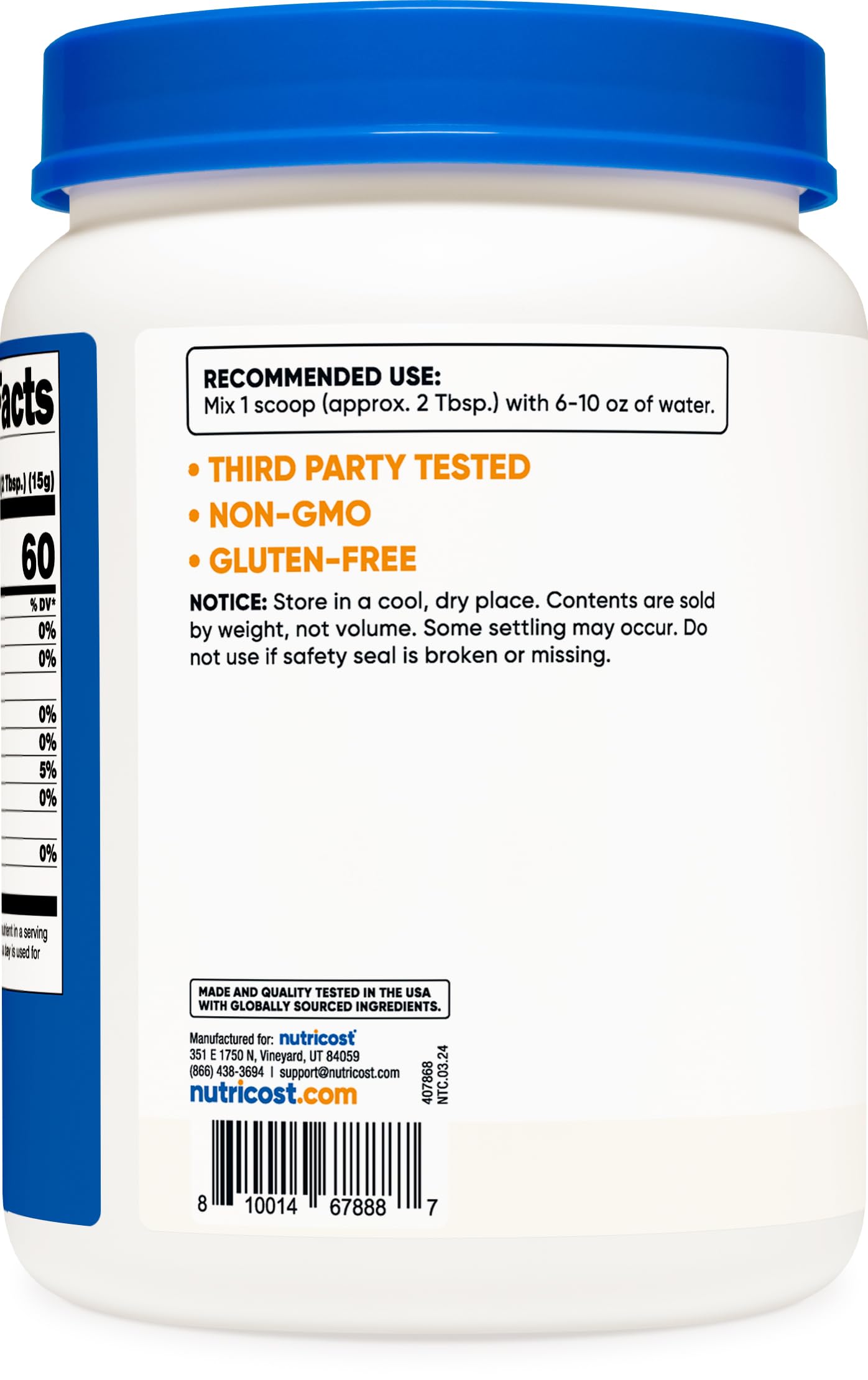 Foto 4 | Maltodextrina En Polvo Nutricost 907 G, Sin Gluten Y Sin Ogm - Venta Internacional.