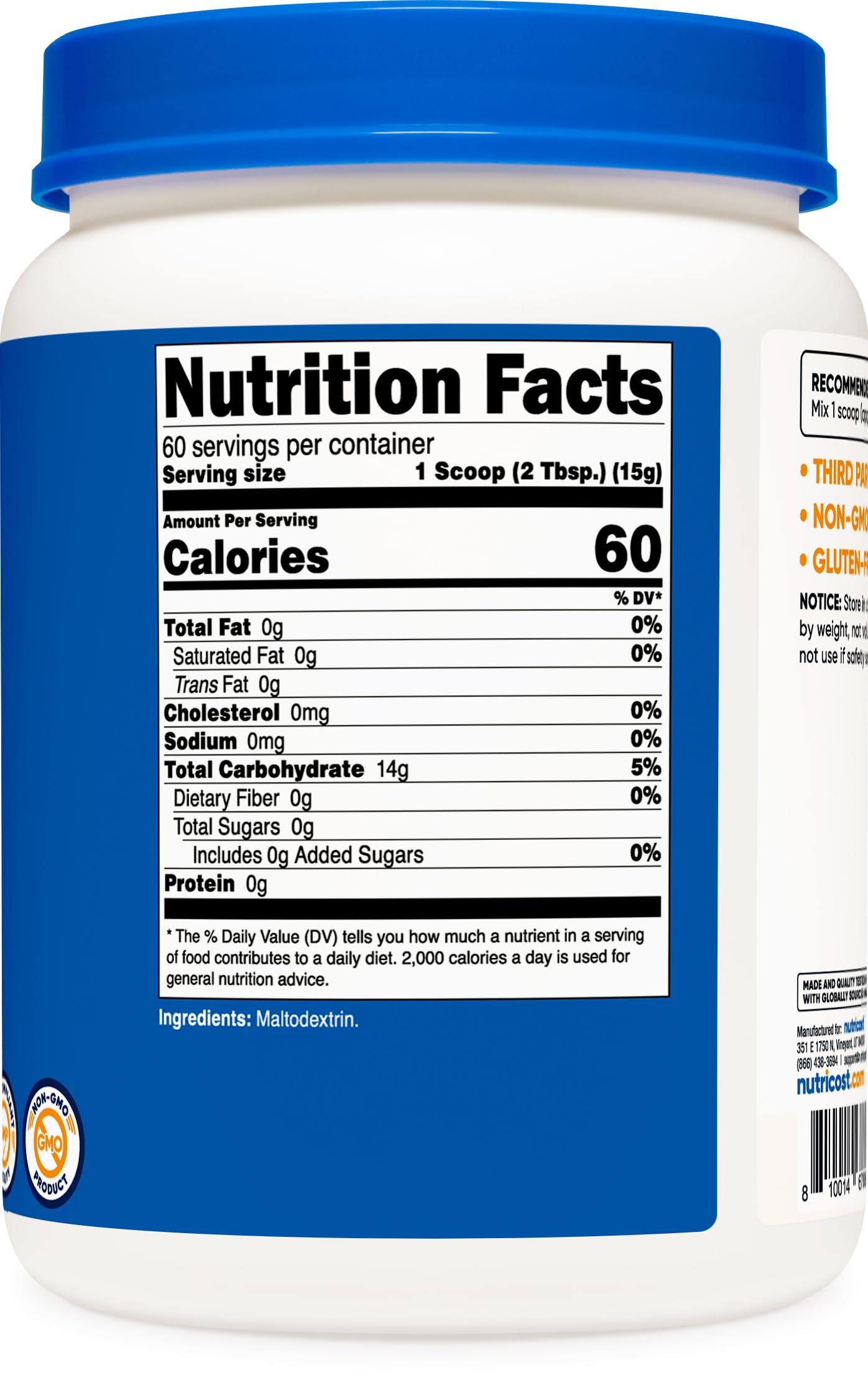 Foto 5 | Maltodextrina En Polvo Nutricost 907 G, Sin Gluten Y Sin Ogm - Venta Internacional.