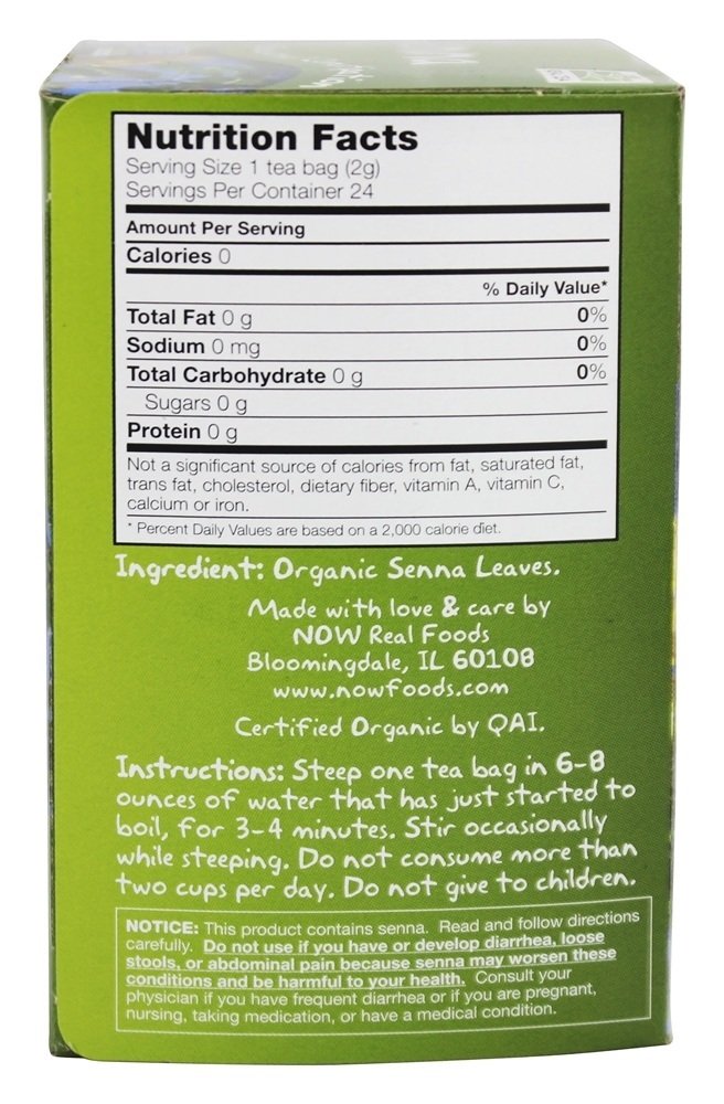 Foto 3 pulgar | Té De Hierbas Now Foods Senna (sin Cafeína), 24 Bolsas - Venta Internacional.