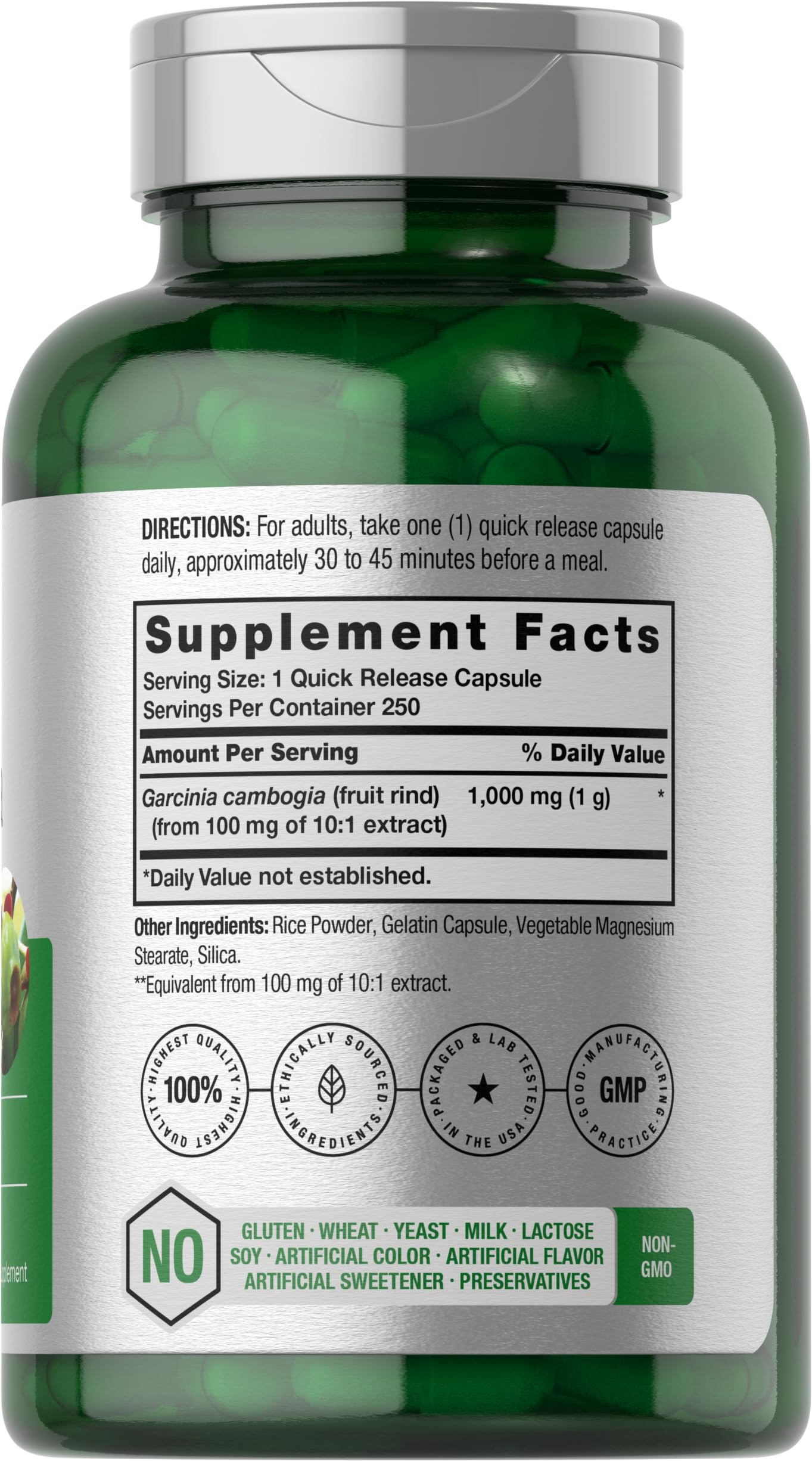 Foto 3 pulgar | Suplemento De Extracto De Horbaach Garcinia Cambogia 1000 Mg 250 Cápsulas - Venta Internacional.