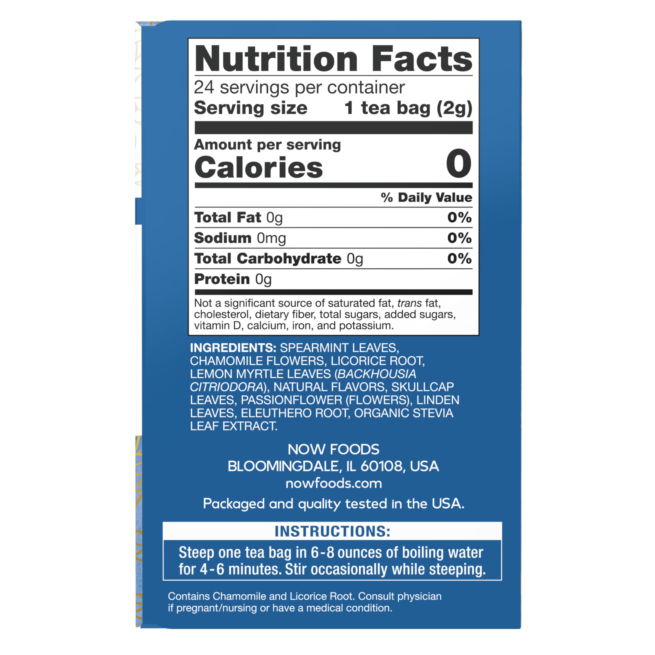 Foto 3 pulgar | Hierbas Nighttime Mellow Nighttime De Tea Now Foods, 24 Bolsas - Venta Internacional.