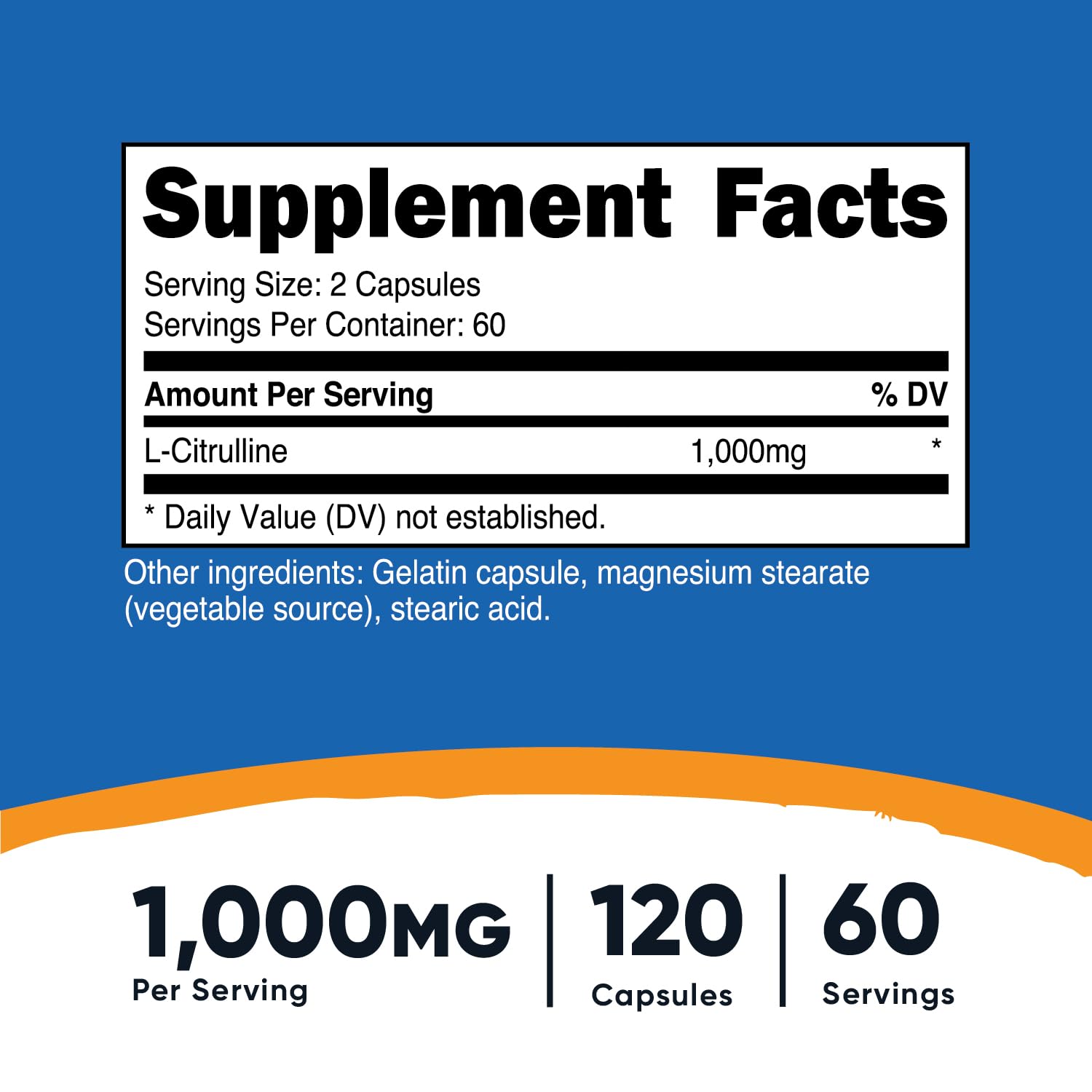 Foto 3 pulgar | Suplemento Nutricost L-citrulina 750 Mg 120 Cápsulas - Venta Internacional.