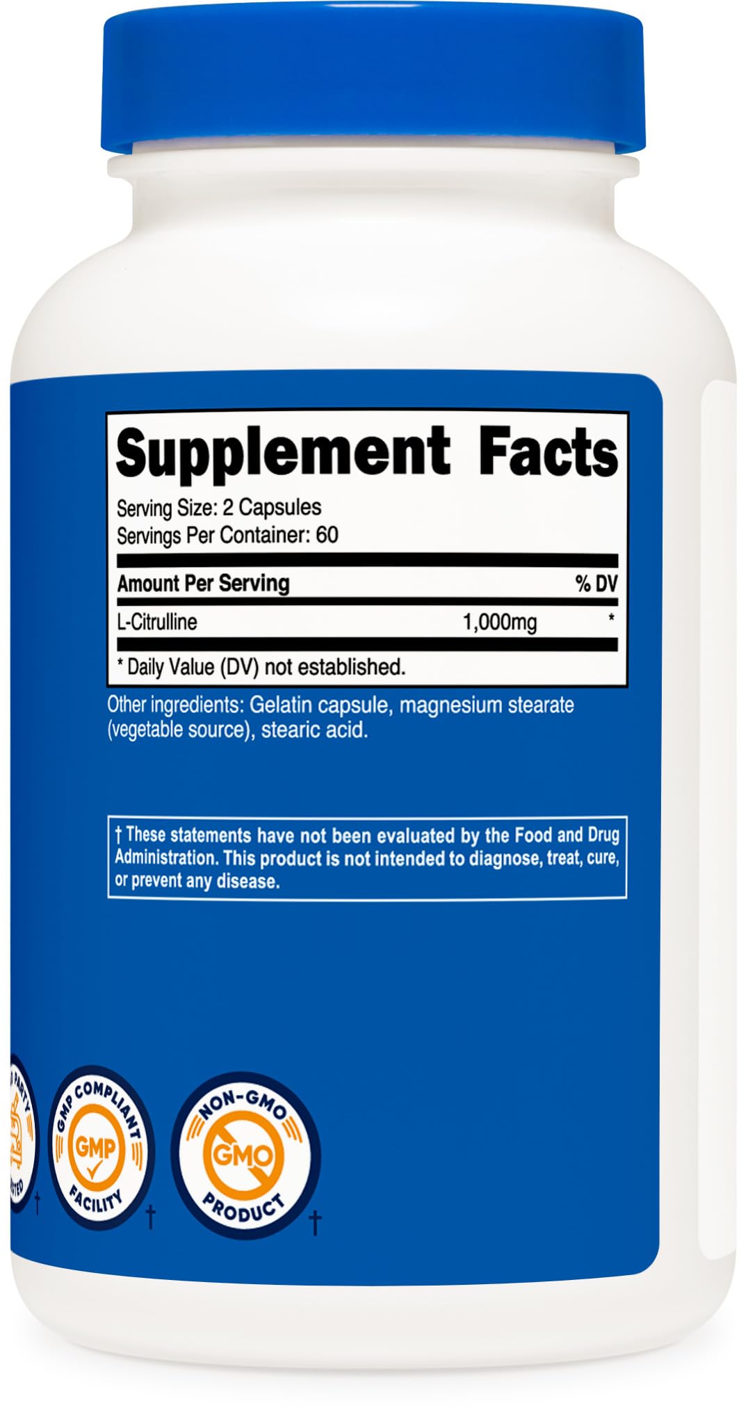 Foto 6 pulgar | Suplemento Nutricost L-citrulina 750 Mg 120 Cápsulas - Venta Internacional.