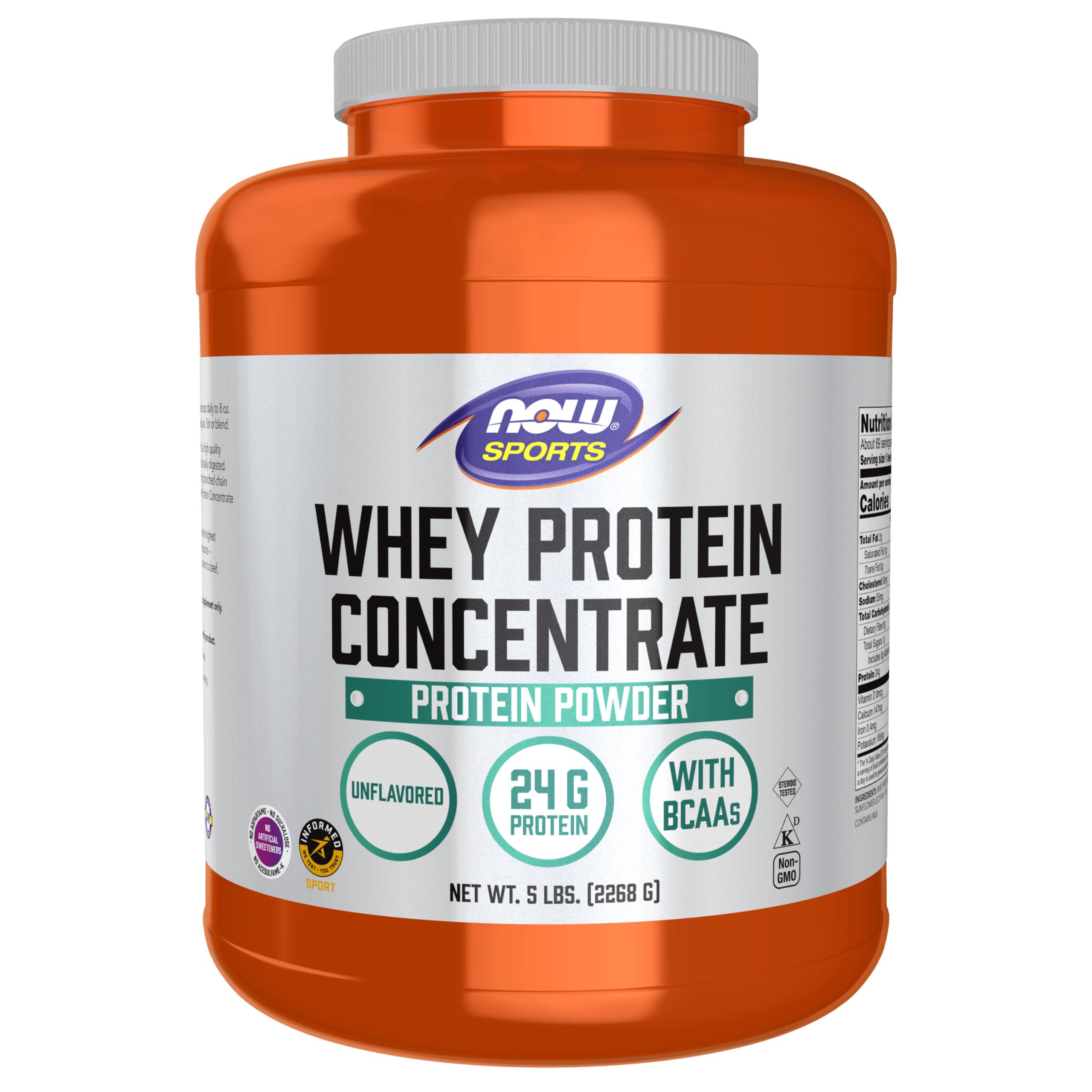 Concentrado De Proteína De Suero Now Foods Sports, 2,27 Kg, Sin Sabor - Venta Internacional.