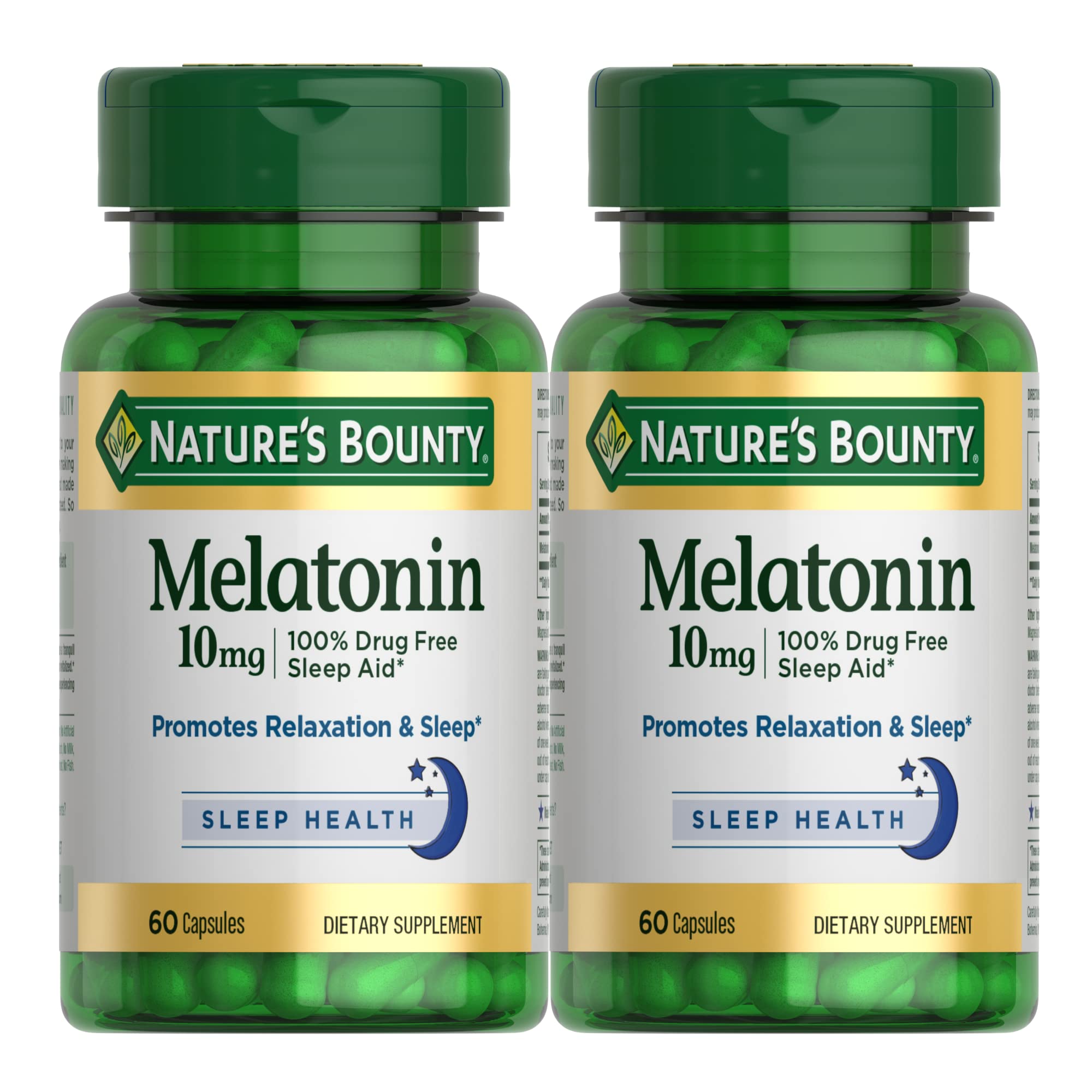 Foto 2 pulgar | Suplemento De Melatonina Nature's Bounty, 10 Mg, 60 Tabletas X 2 - Venta Internacional.