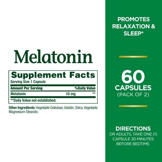 Foto 2 | Suplemento De Melatonina Nature's Bounty, 10 Mg, 60 Tabletas X 2 - Venta Internacional.