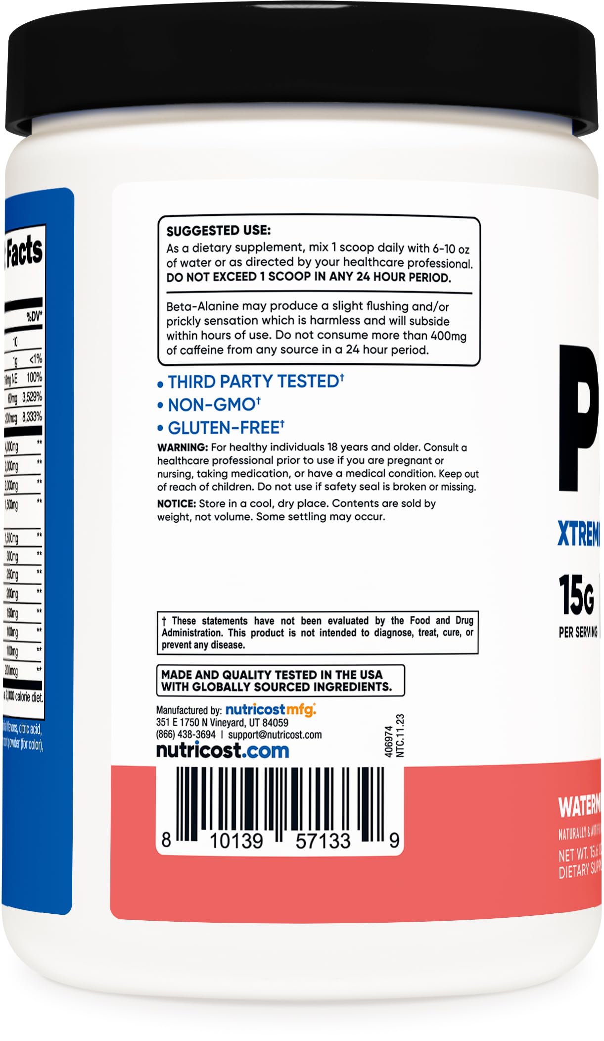 Foto 5 pulgar | Pre-workout Powder Nutricost Pre-x Sabor Sandía 30 Porciones - Venta Internacional.