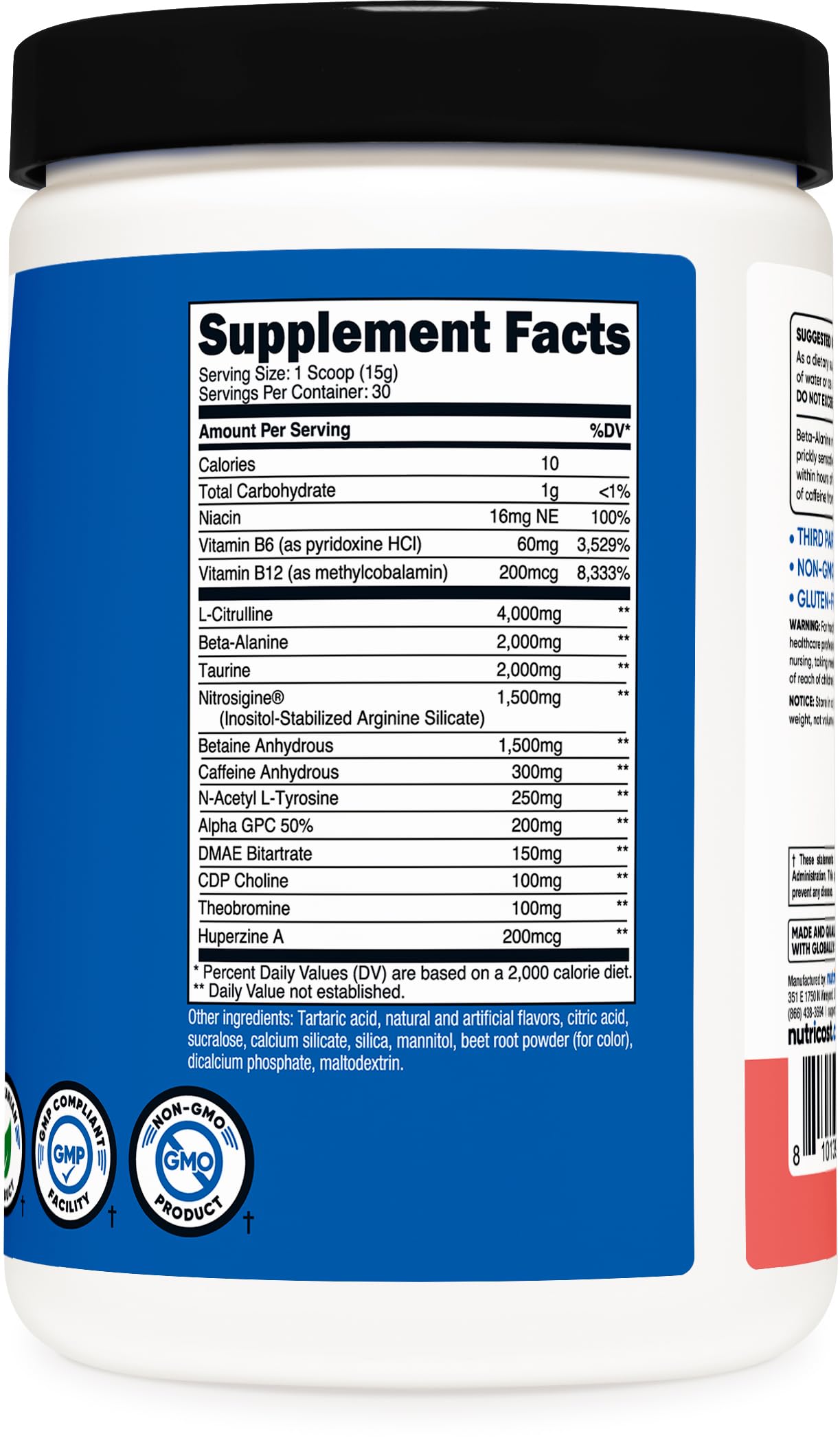 Foto 6 pulgar | Pre-workout Powder Nutricost Pre-x Sabor Sandía 30 Porciones - Venta Internacional.