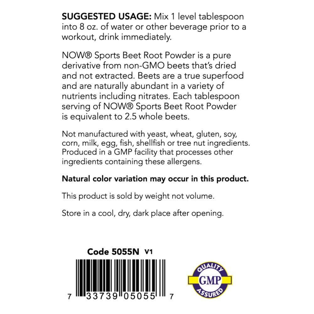 Foto 4 pulgar | Polvo De Raíz De Remolacha Supplement Now Foods Sports Nutrition, 355 Ml - Venta Internacional.