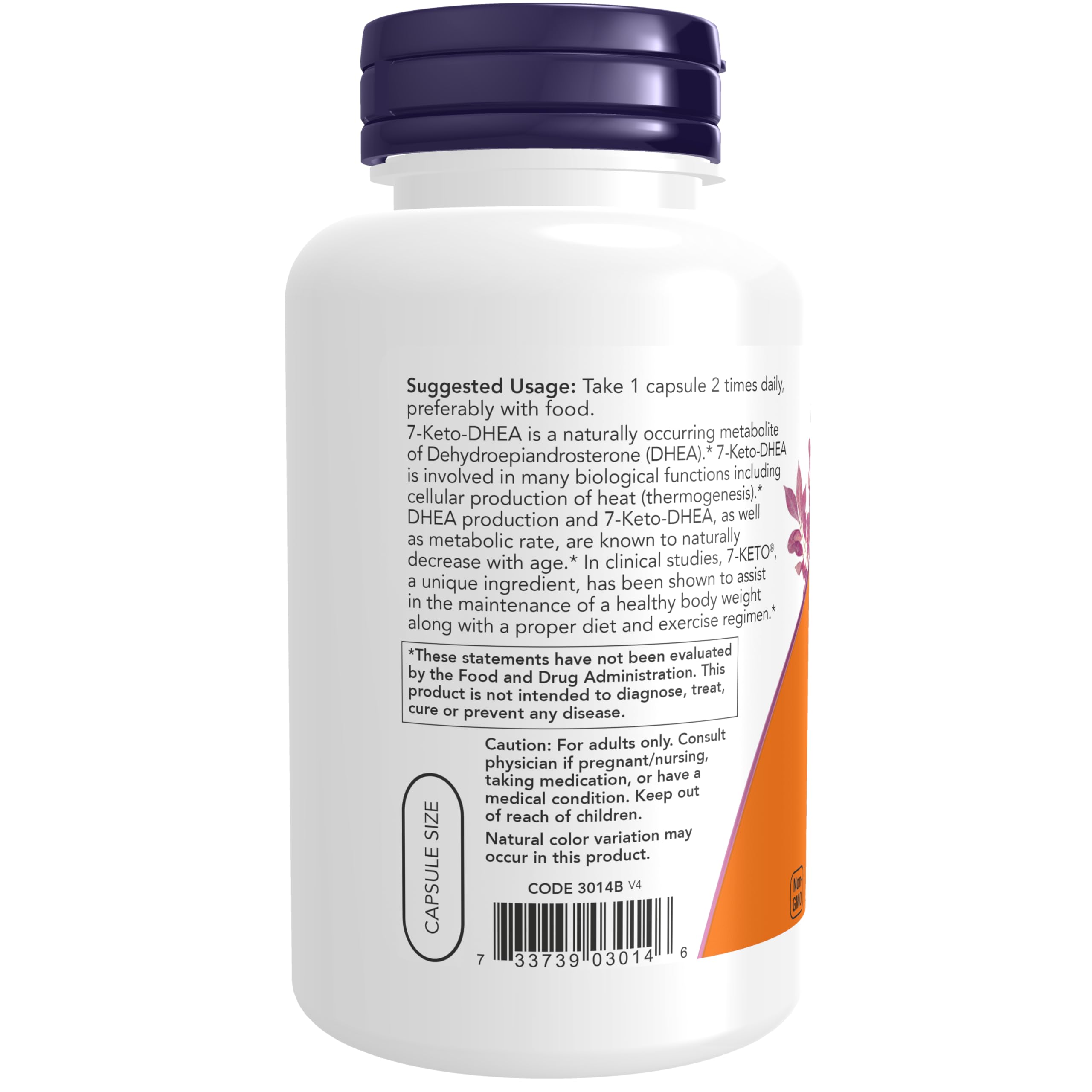 Foto 4 pulgar | Supplement Now 7-keto (acetato De Dhea 7-one) 100 Mg 120 Cápsulas - Venta Internacional.