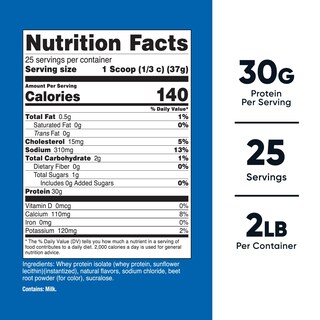 Foto 2 | Proteína De Suero Aislada Nutricost Fresa 907 G - Venta Internacional.
