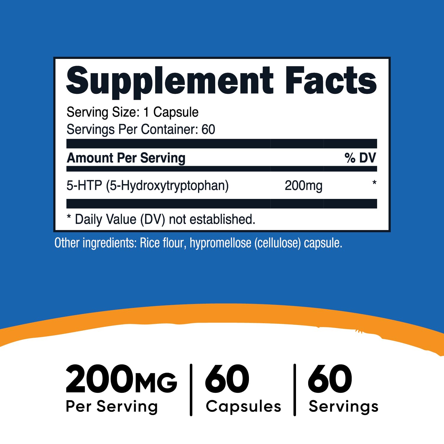 Foto 3 pulgar | Suplemento Nutricost 5-htp 200 Mg 60 Cápsulas Vegetarianas - Venta Internacional.