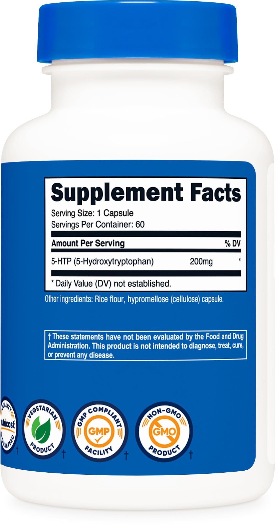 Foto 6 pulgar | Suplemento Nutricost 5-htp 200 Mg 60 Cápsulas Vegetarianas - Venta Internacional.
