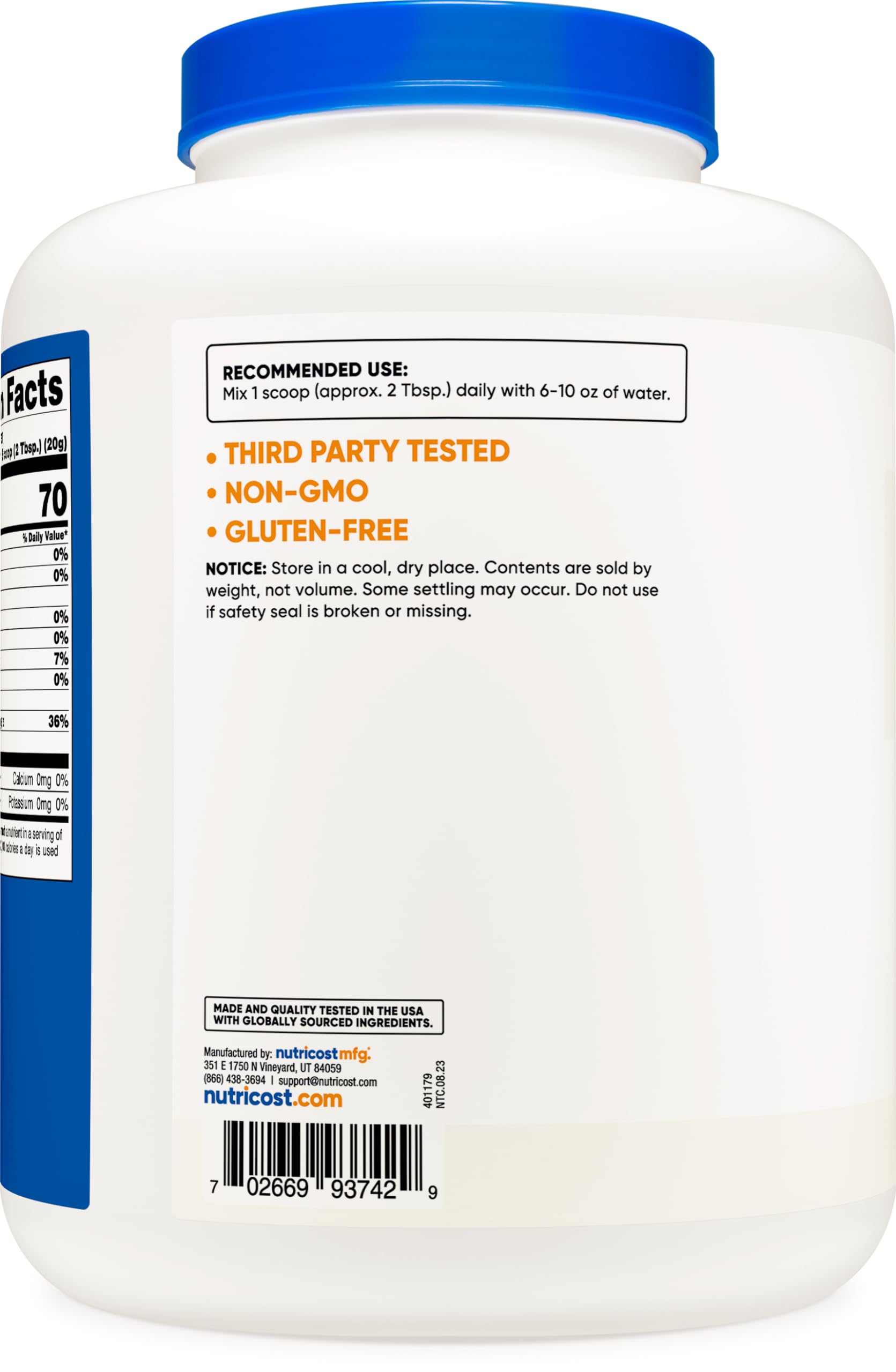 Foto 3 | Dextrosa En Polvo Nutricost, 4,54 Kg, Sin Ogm, Sin Gluten - Venta Internacional.